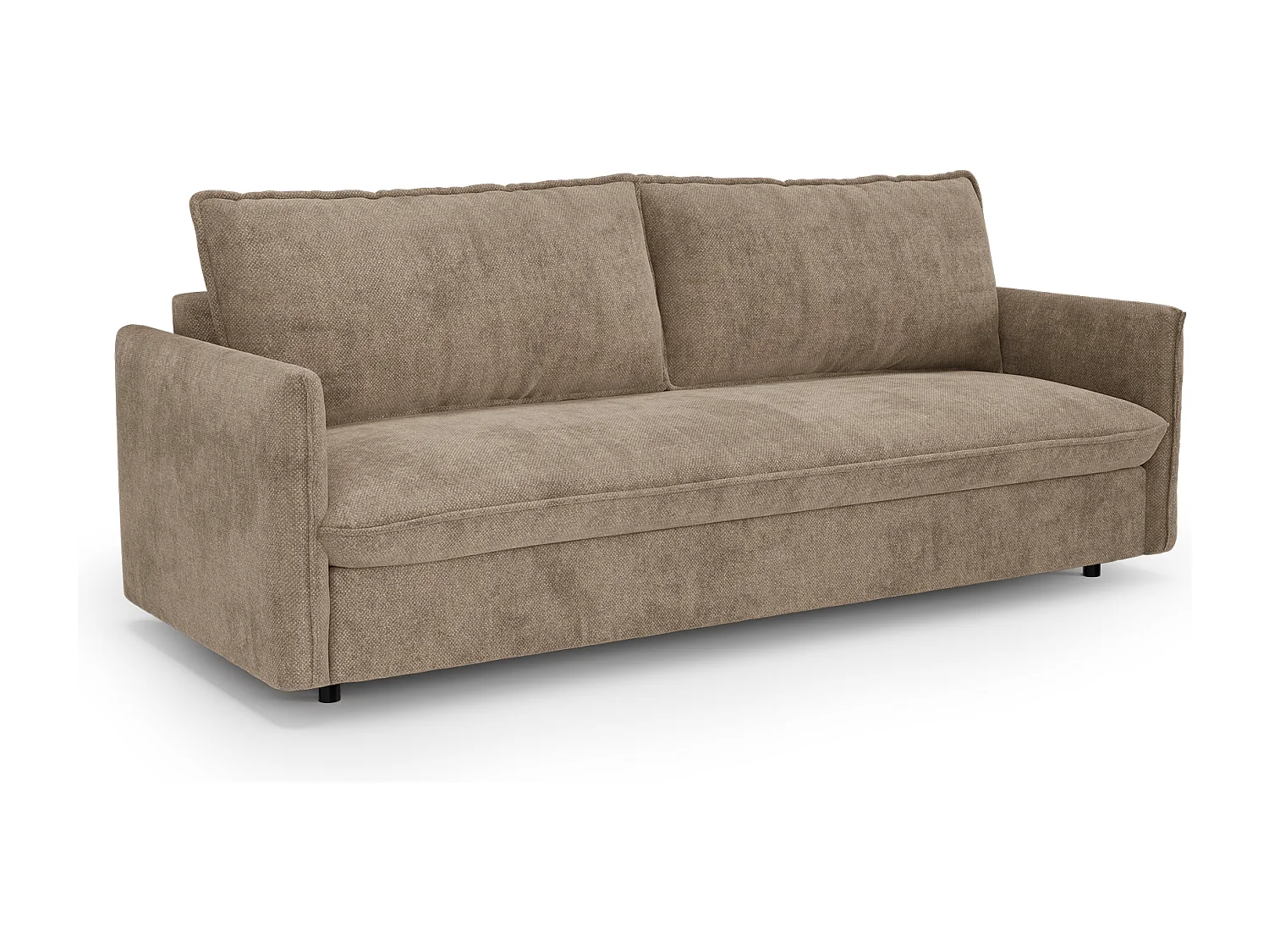 Canapé convertible express AVA en Tissu tramé Taupe