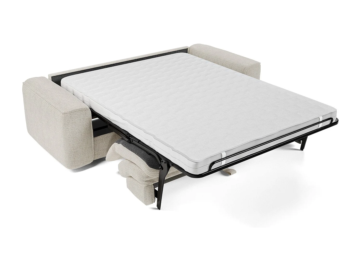 Canapé convertible express COMO en Tissu tramé toucher doux