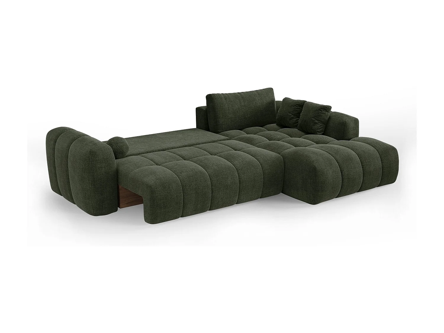 Canapé d'angle droit convertible avec coffre SKY en Tissu tramé