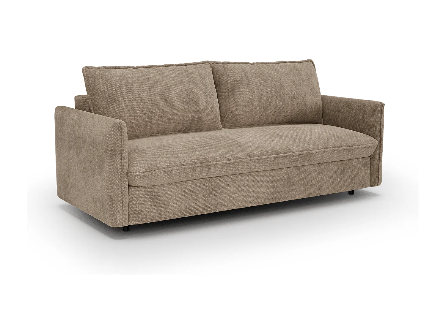 Canapé convertible express AVA en Tissu tramé Taupe