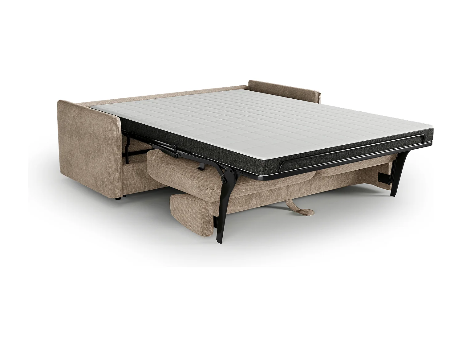 Canapé convertible express AVA en Tissu tramé Taupe