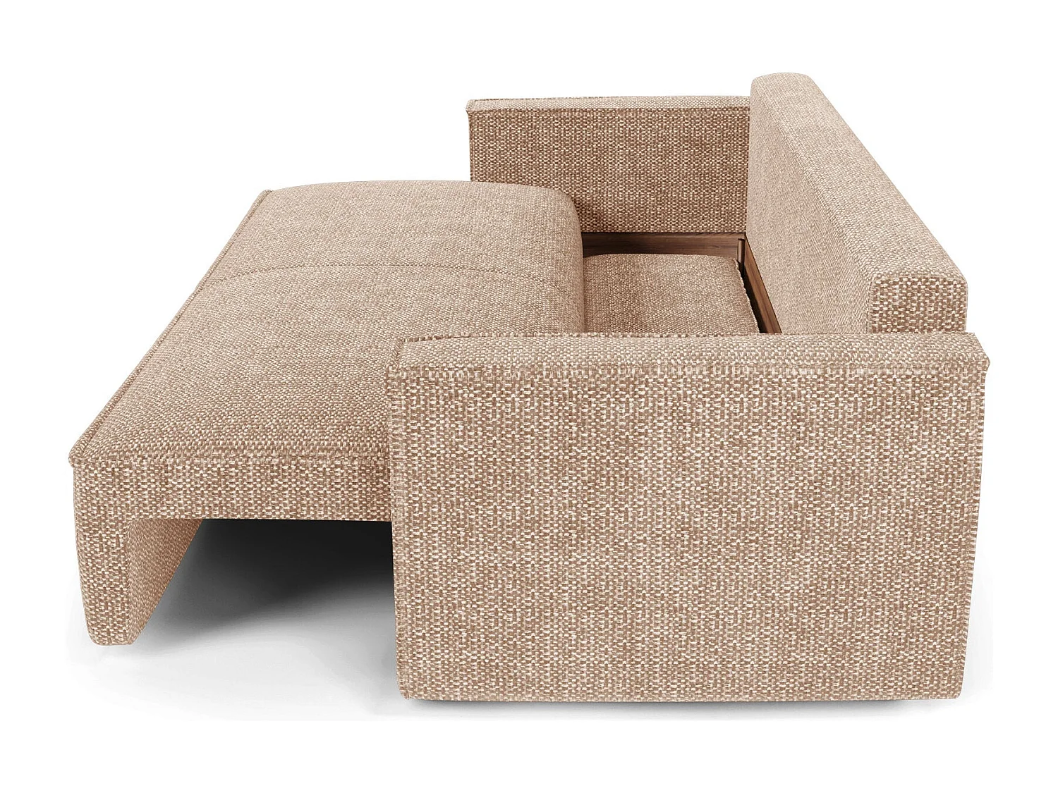 Canapé convertible avec coffre  en Tissu effet tweed