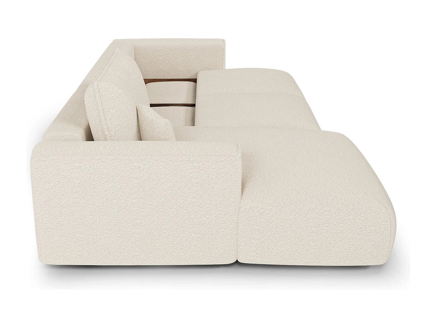 Canapé d'angle gauche convertible avec coffre COMO en Tissu bouclette
