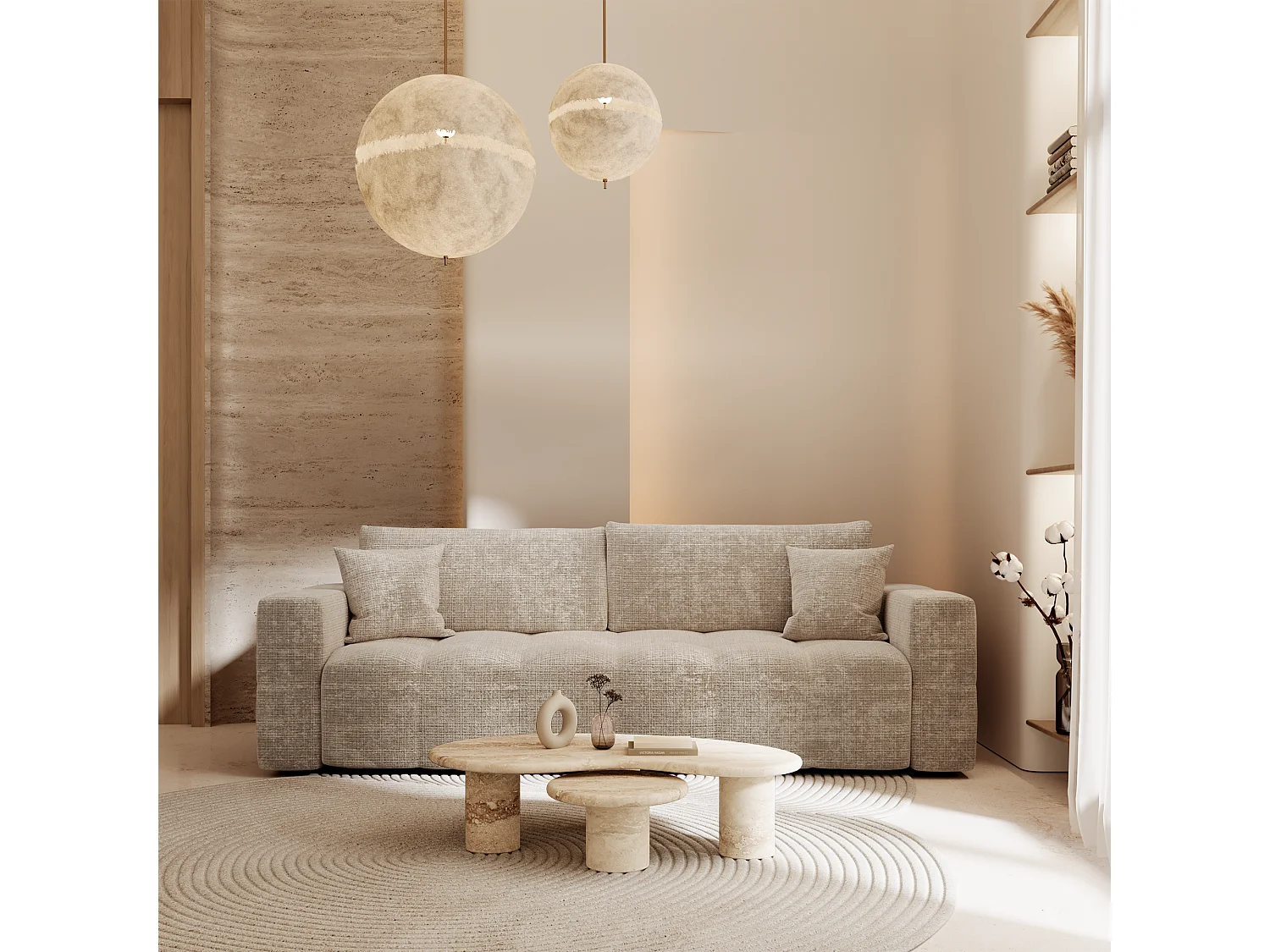 Canapé convertible express VIBE en Velours gaufré