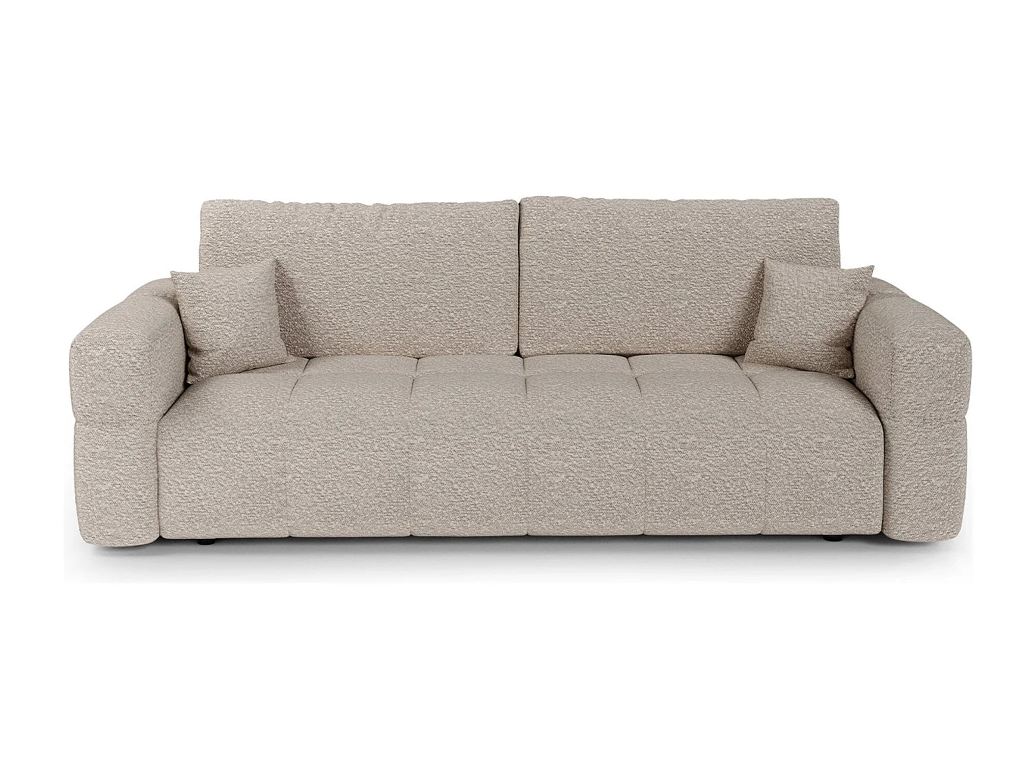 Canapé convertible avec coffre VIBE en Tissu bouclette