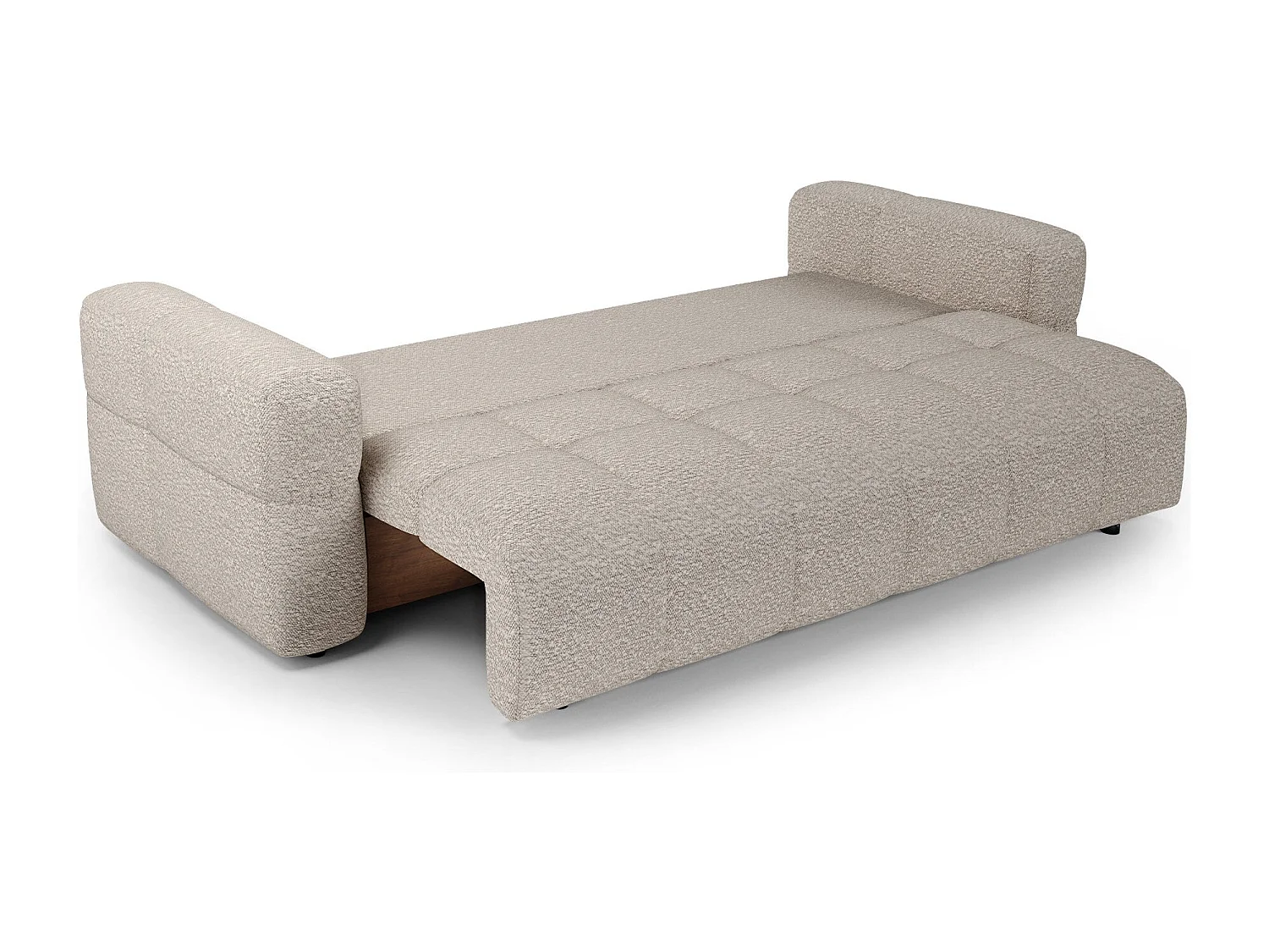 Canapé convertible avec coffre VIBE en Tissu bouclette