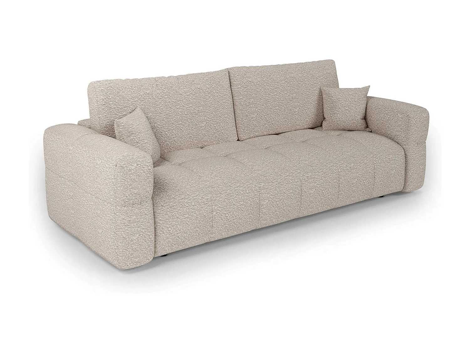 Canapé convertible avec coffre VIBE en Tissu bouclette