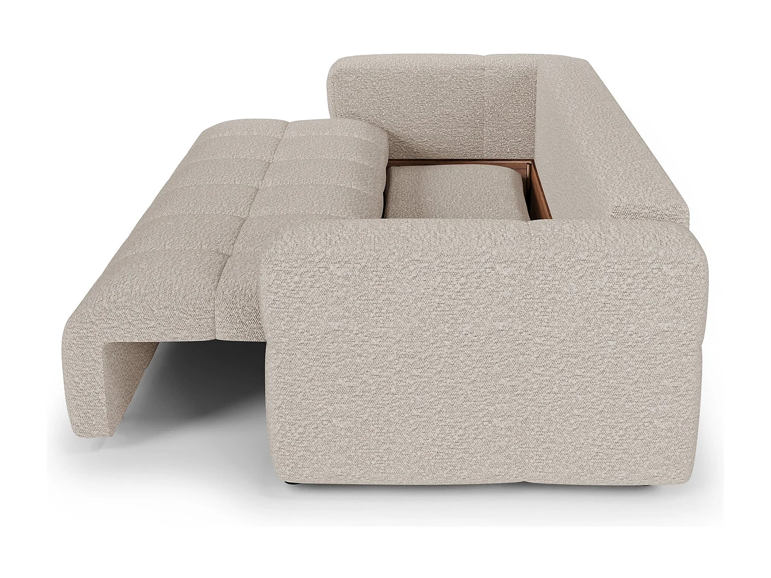 Canapé convertible avec coffre VIBE en Tissu bouclette