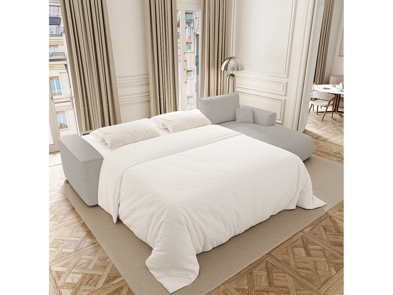 Canapé d'angle droit convertible express COMO