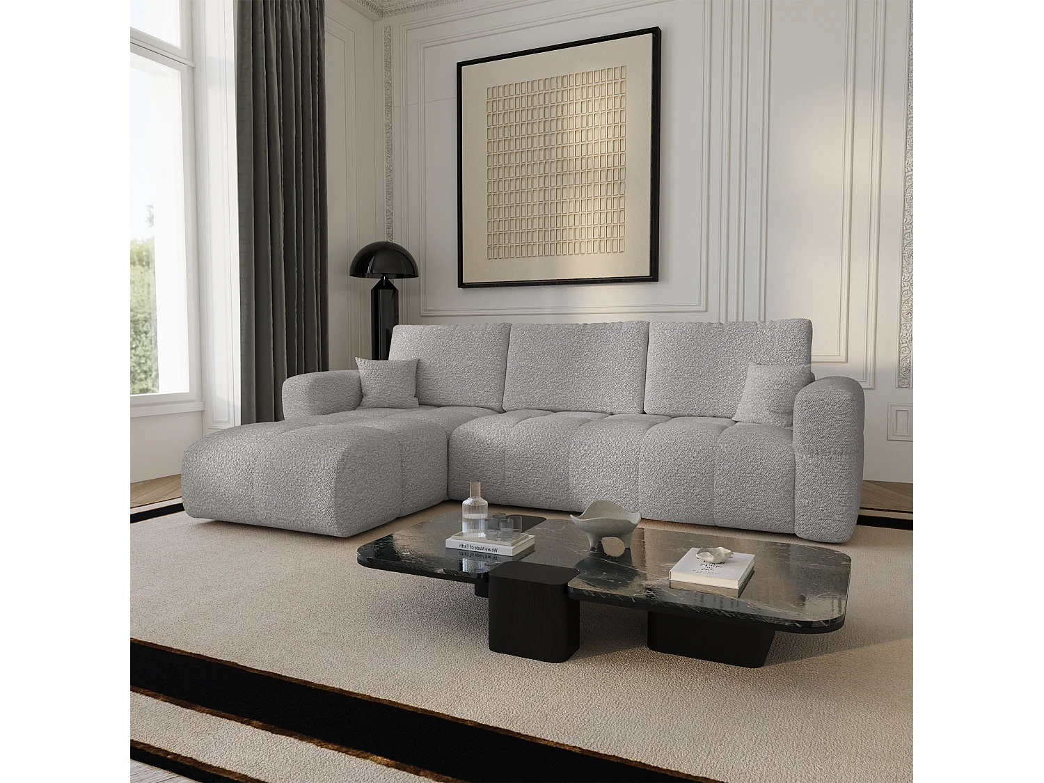 Canapé d'angle gauche convertible avec coffre VIBE