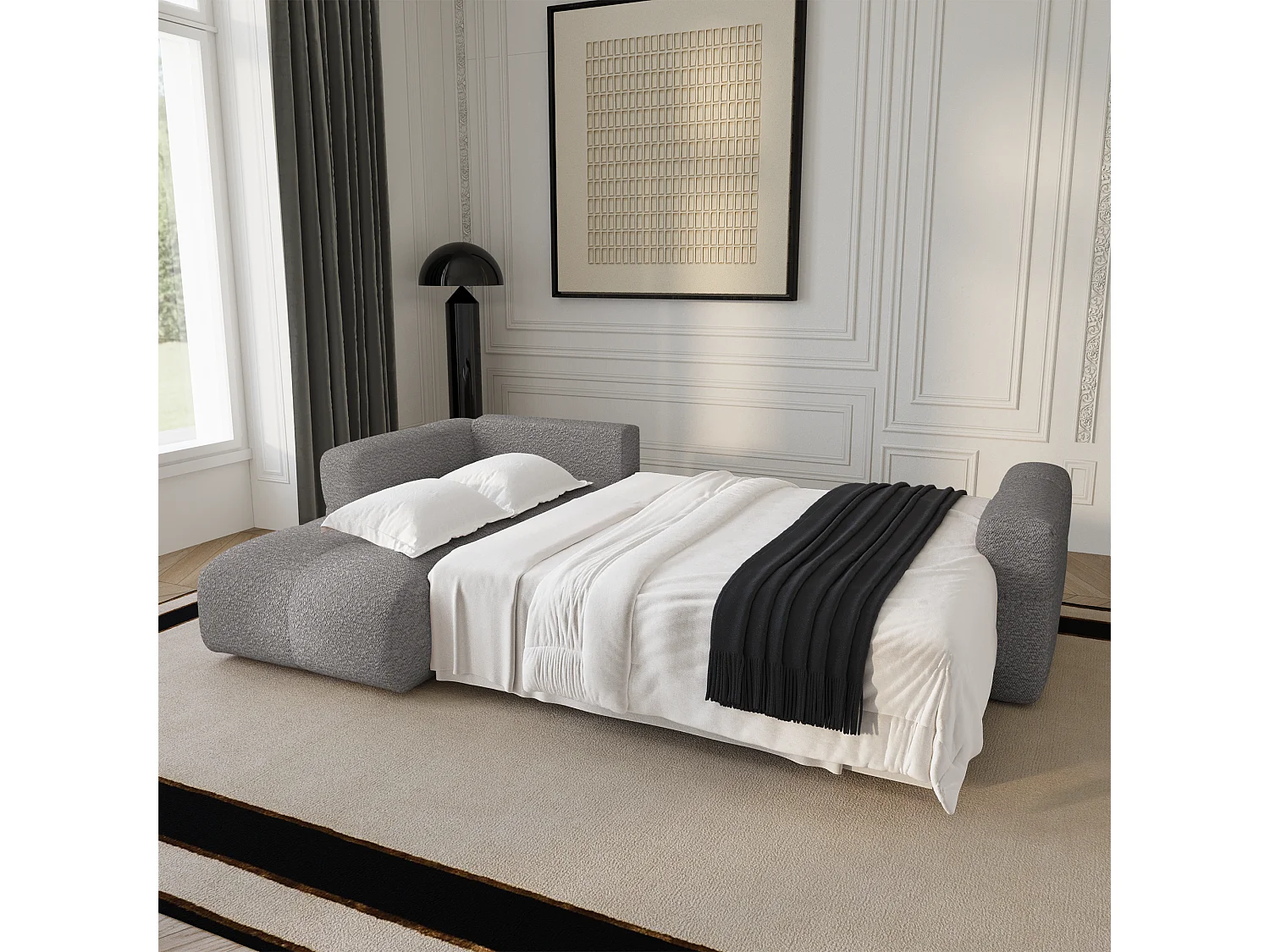 Canapé d'angle gauche convertible avec coffre VIBE