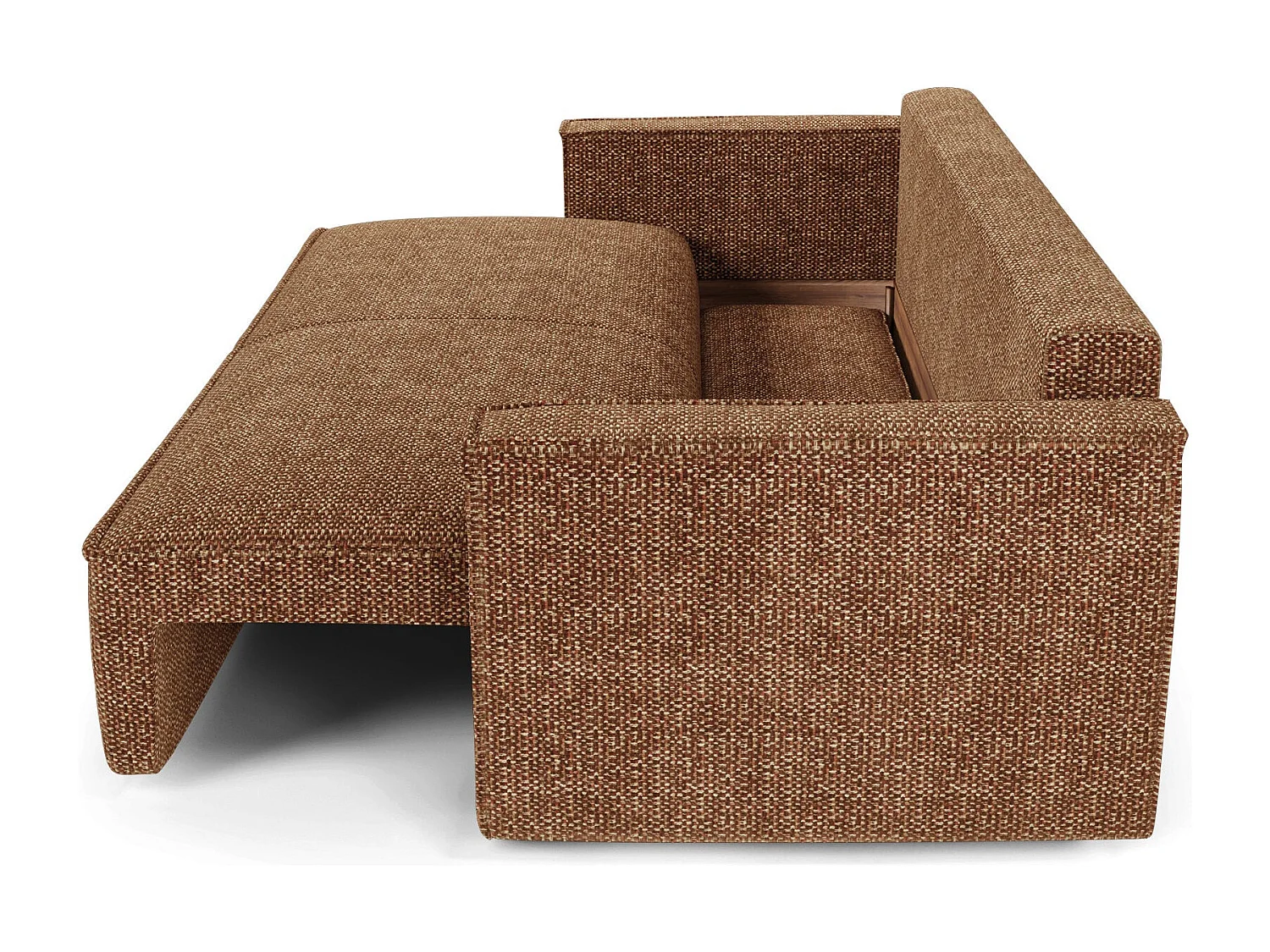 Canapé convertible avec coffre  en Tissu effet tweed