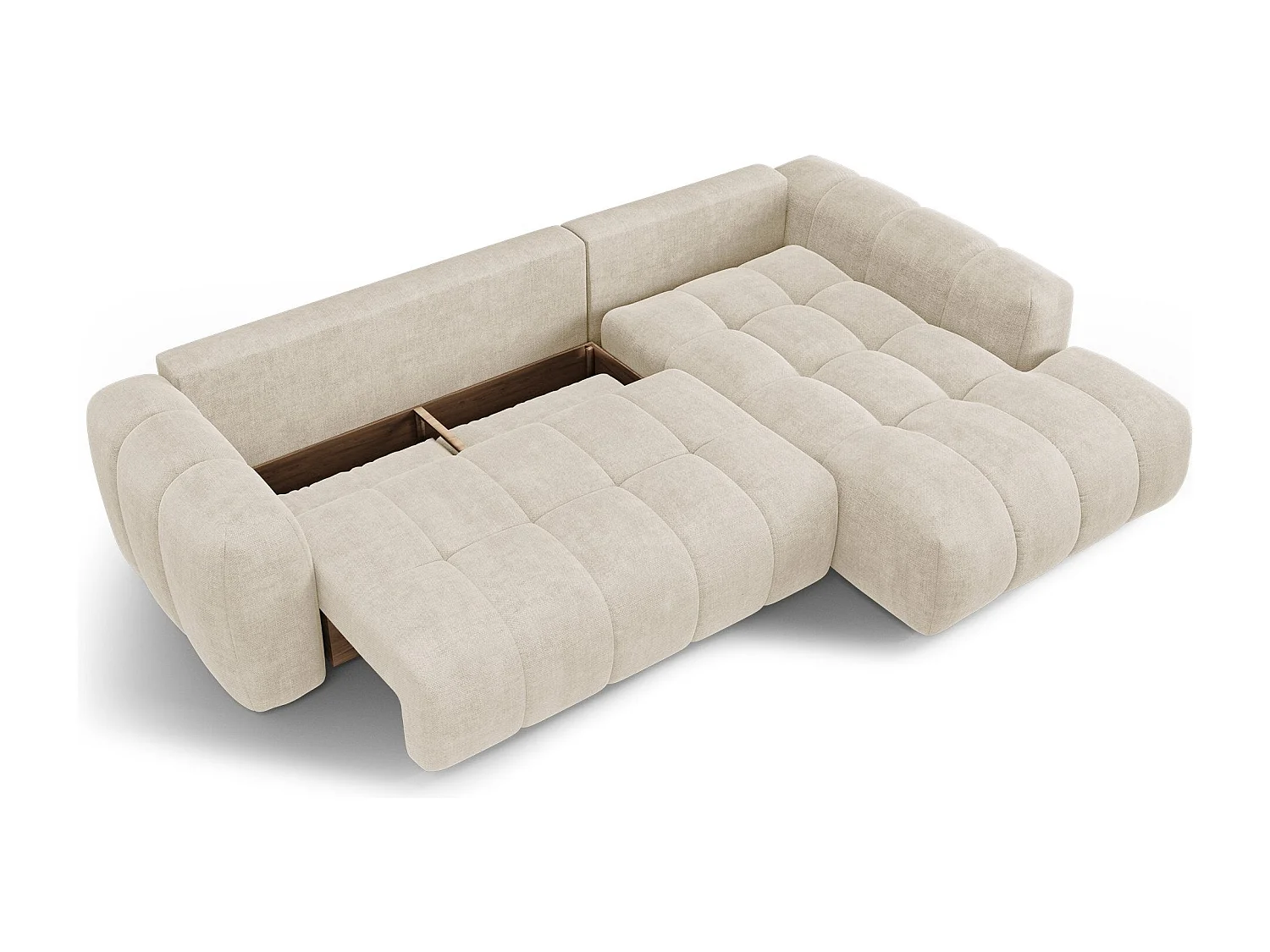 Canapé d'angle droit convertible avec coffre SKY