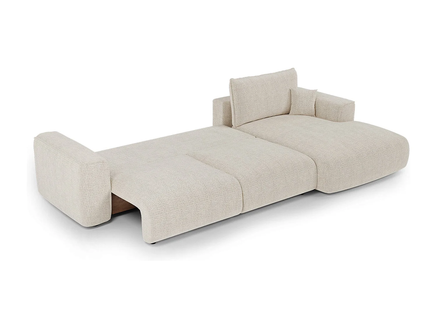 Canapé d'angle droit convertible avec coffre COMO en Tissu tramé  toucher doux