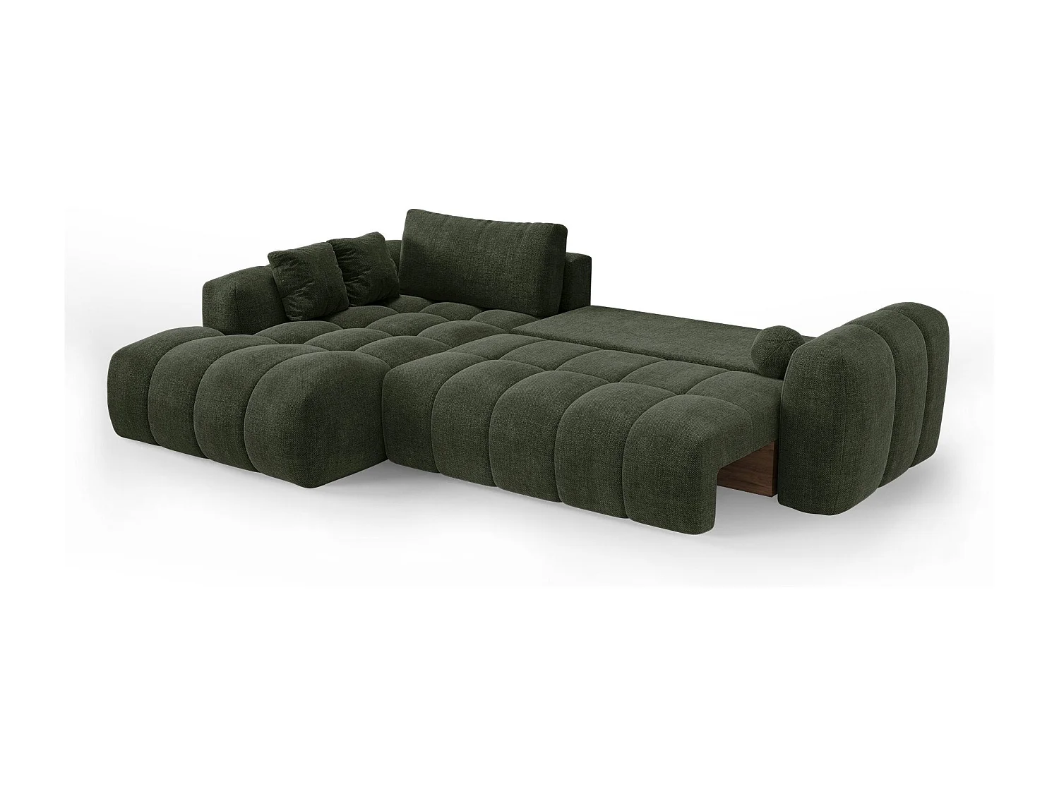 Canapé d'angle gauche convertible avec coffre SKY en Tissu tramé