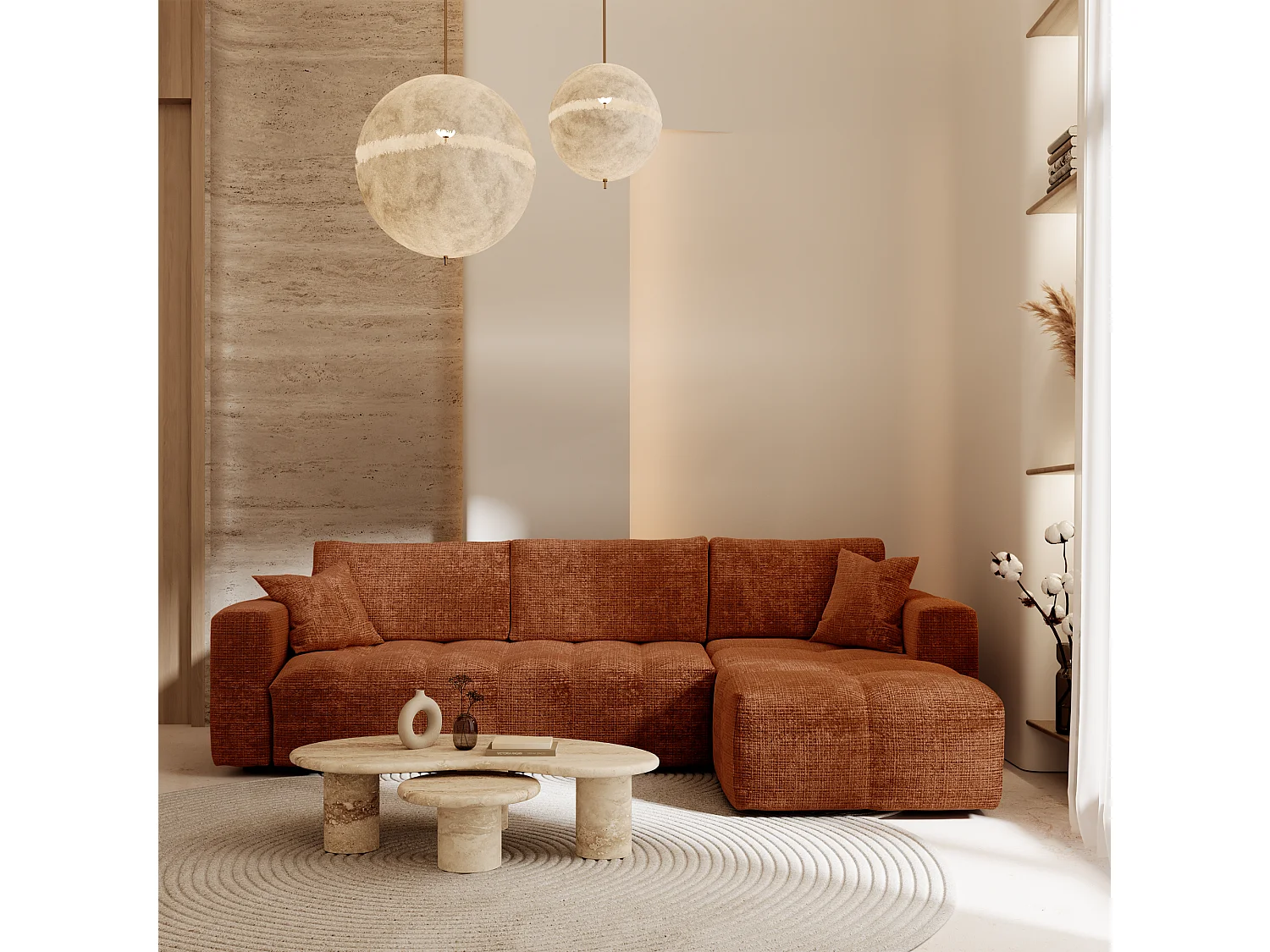 Canapé d'angle droit convertible express VIBE