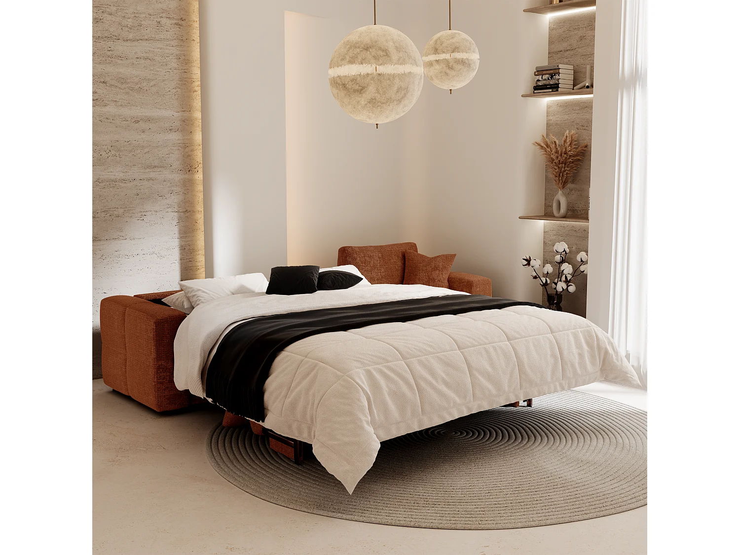 Canapé d'angle droit convertible express VIBE