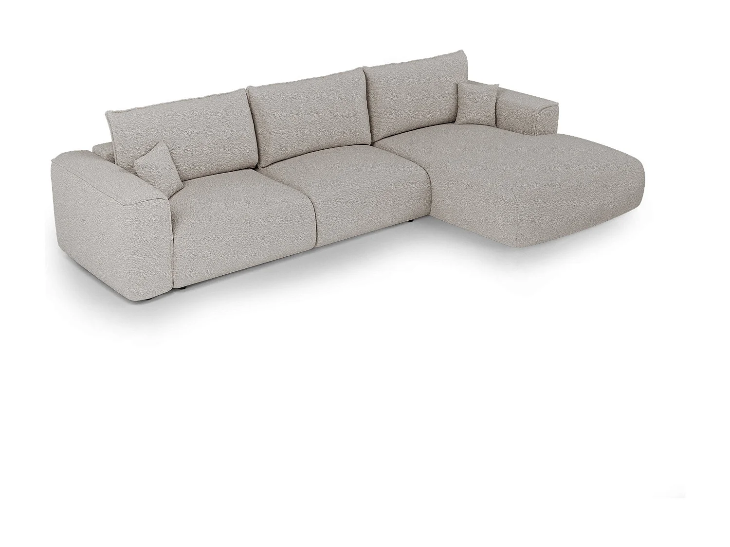 Canapé d'angle droit convertible avec coffre COMO