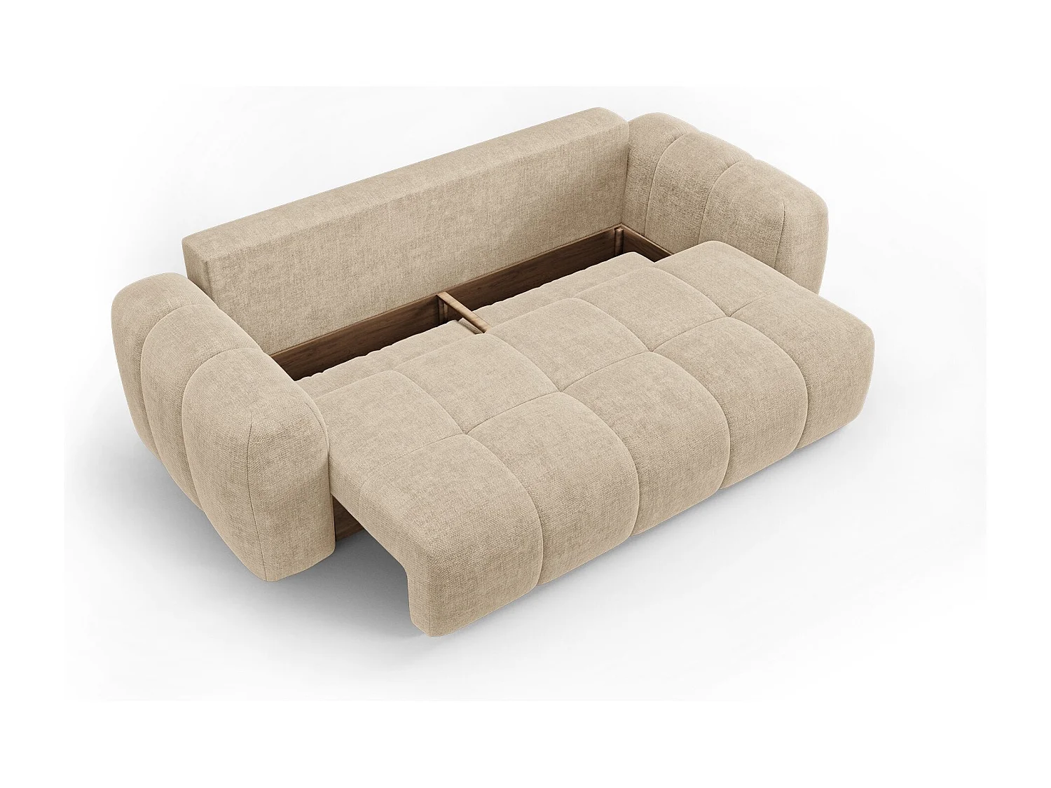 Canapé convertible avec coffre SKY en Tissu tramé