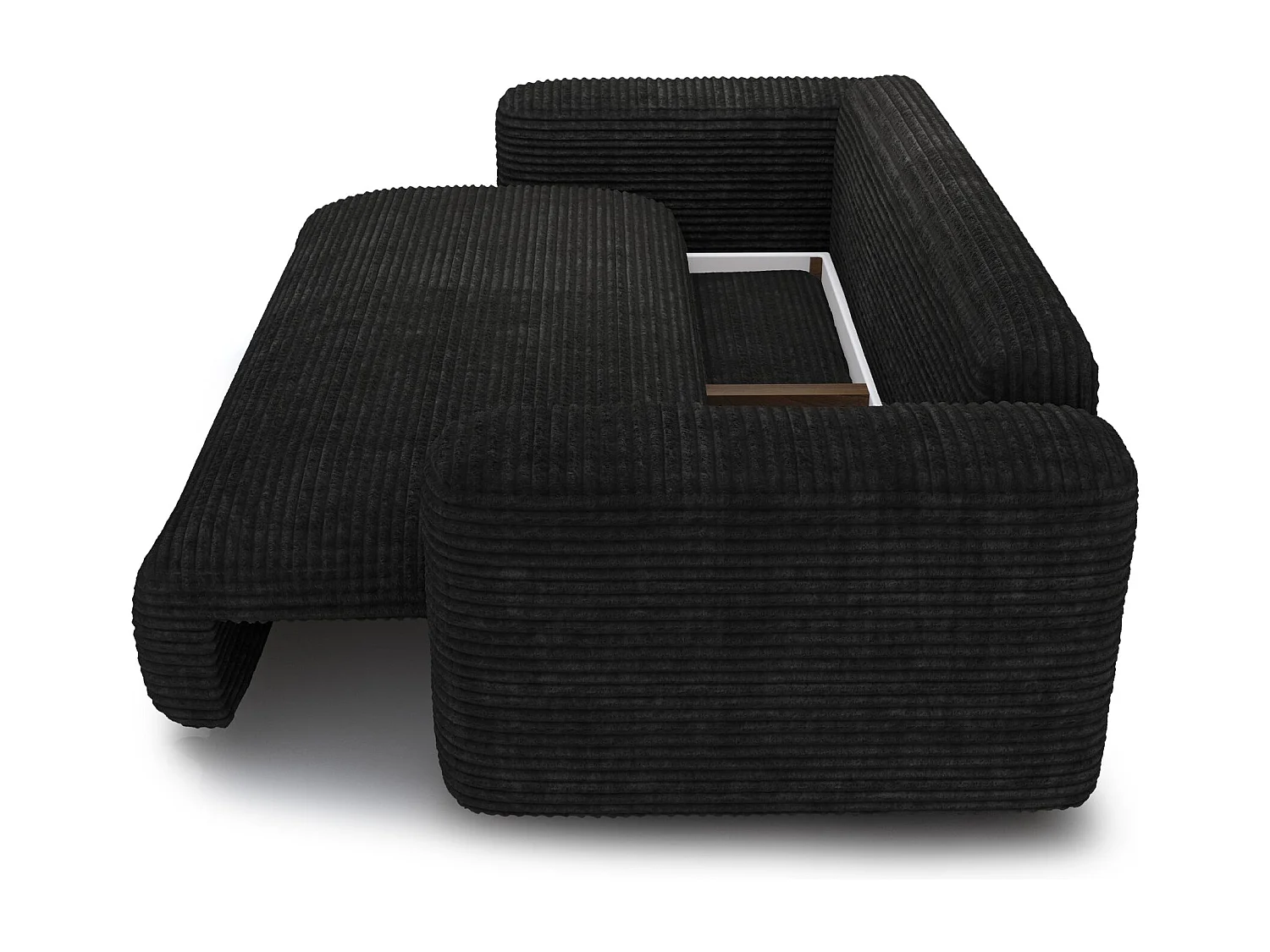 Canapé convertible avec coffre de rangement LIOR en Velours côtelé XXL