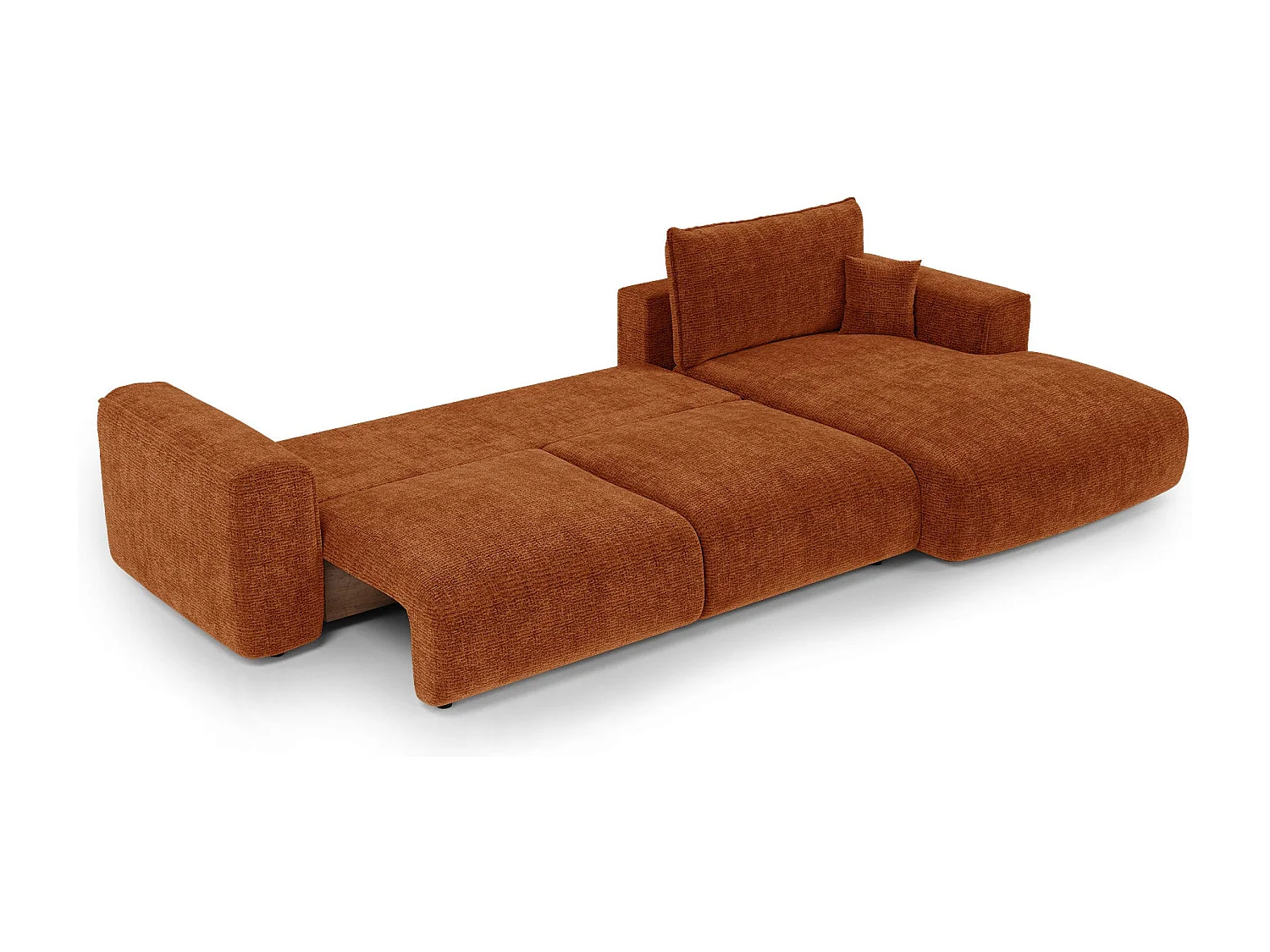 Canapé d'angle droit convertible avec coffre COMO