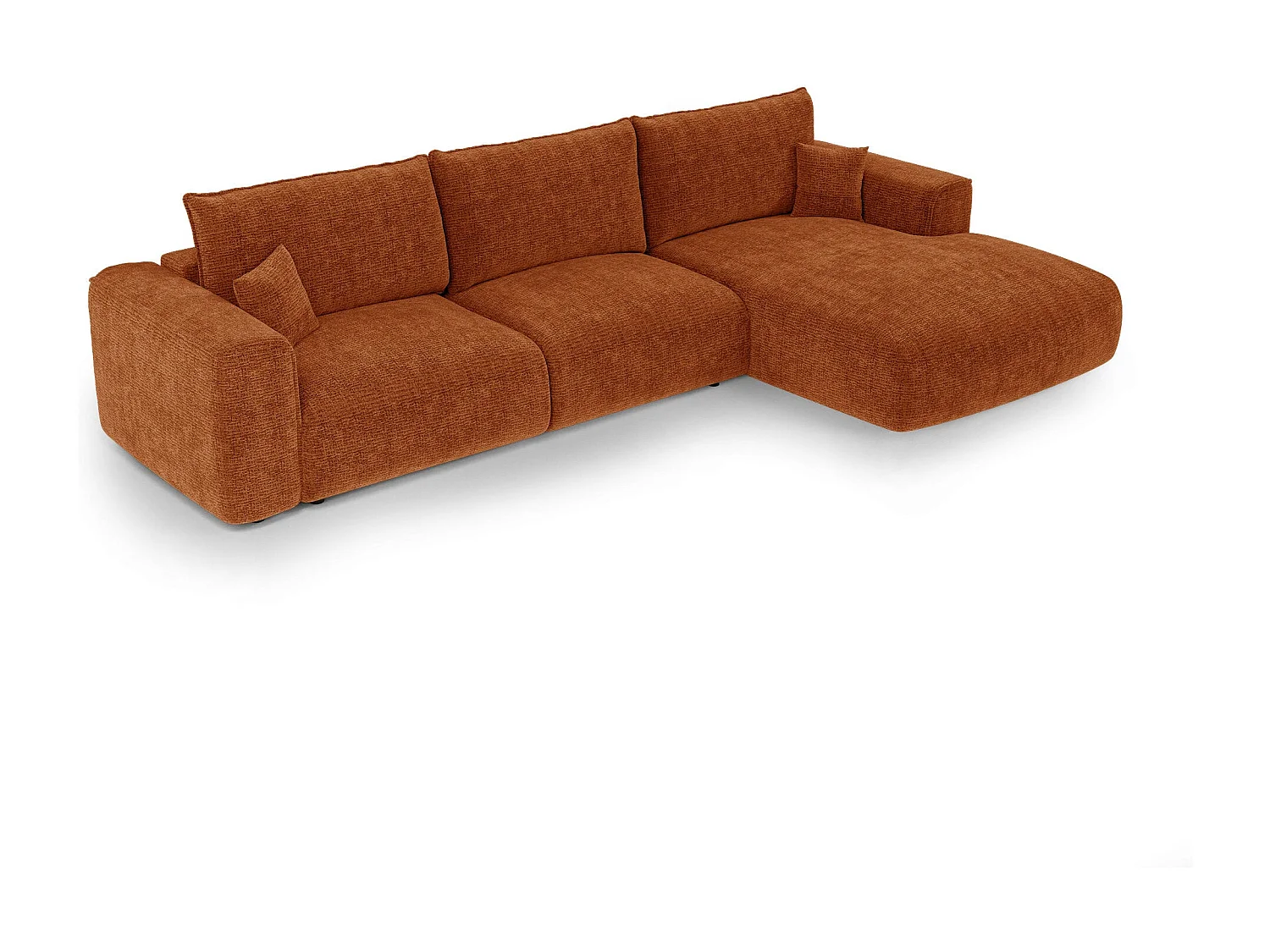 Canapé d'angle droit convertible avec coffre COMO