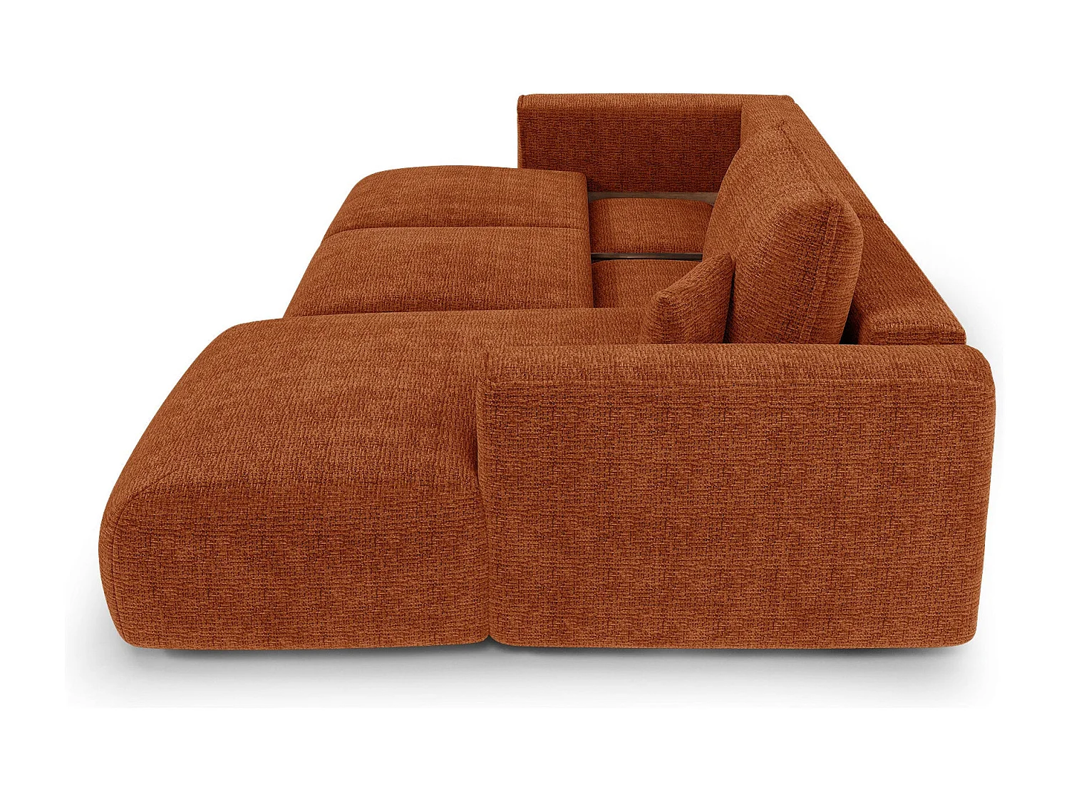 Canapé d'angle droit convertible avec coffre COMO