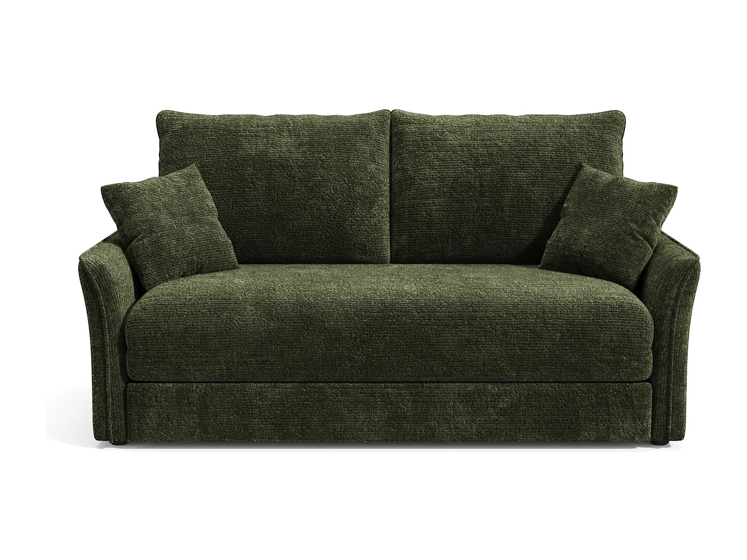 Canapé convertible CHERY en Velours texturé Kaki