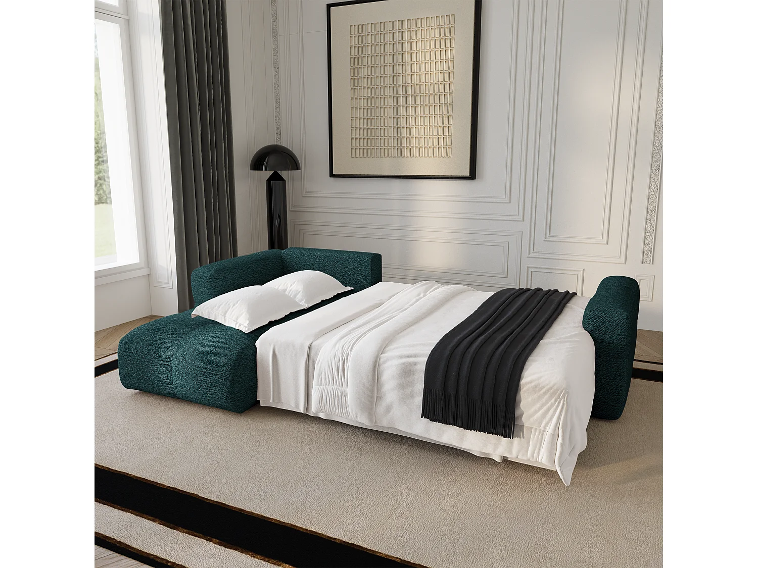 Canapé d'angle gauche convertible avec coffre VIBE