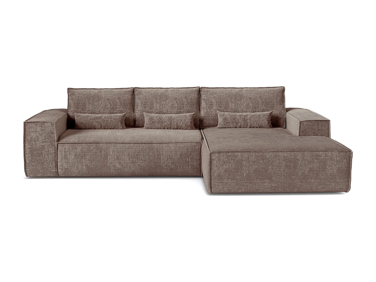 Canapé d'angle droit convertible express JUNE en Velours gaufré