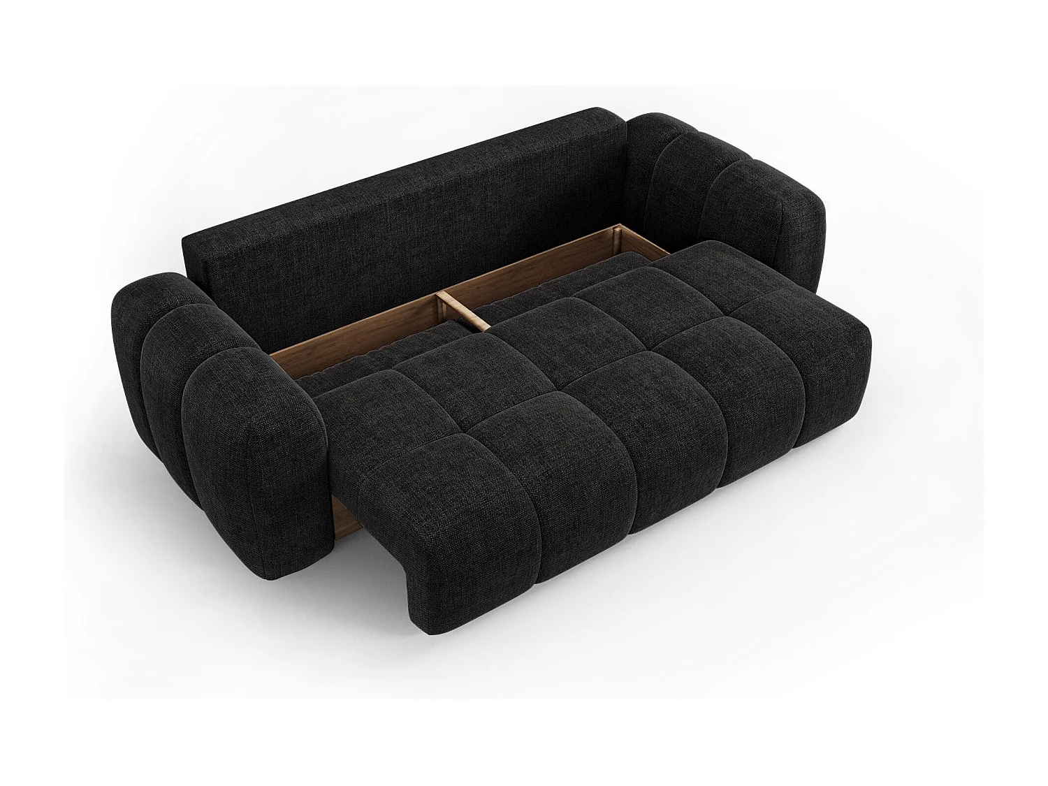 Canapé convertible avec coffre SKY en Tissu tramé