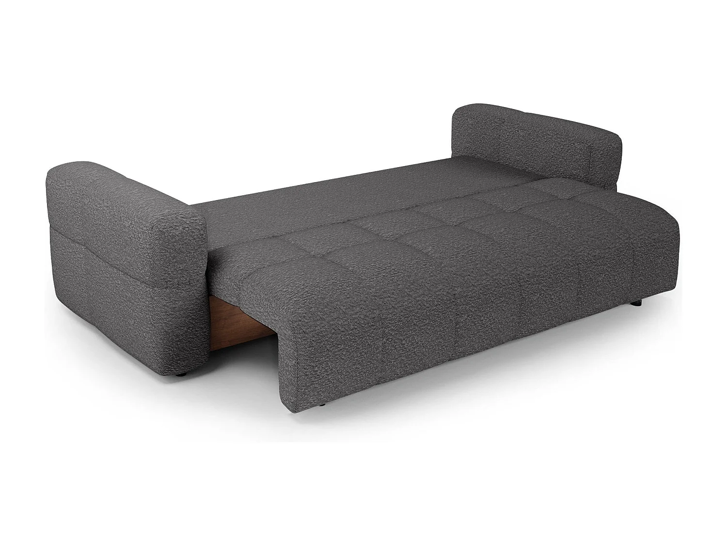 Canapé convertible avec coffre VIBE en Tissu bouclette