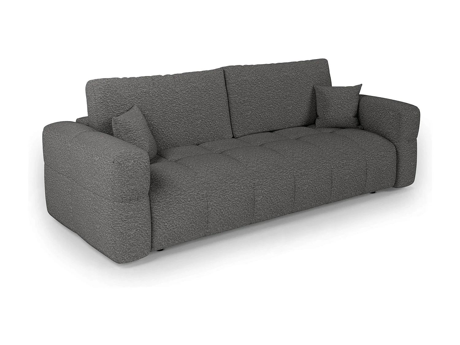 Canapé convertible avec coffre VIBE en Tissu bouclette