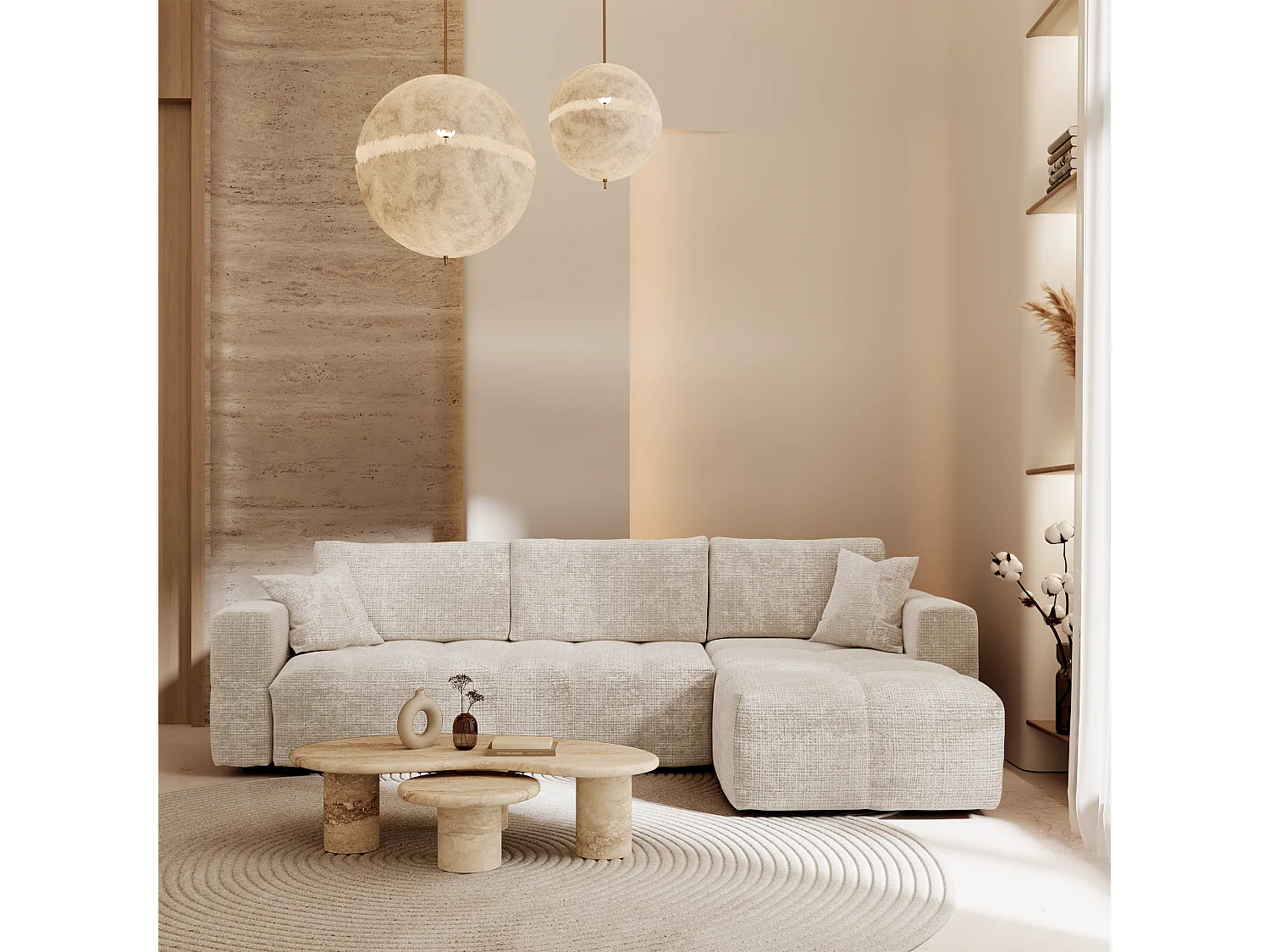 Canapé d'angle droit convertible express VIBE