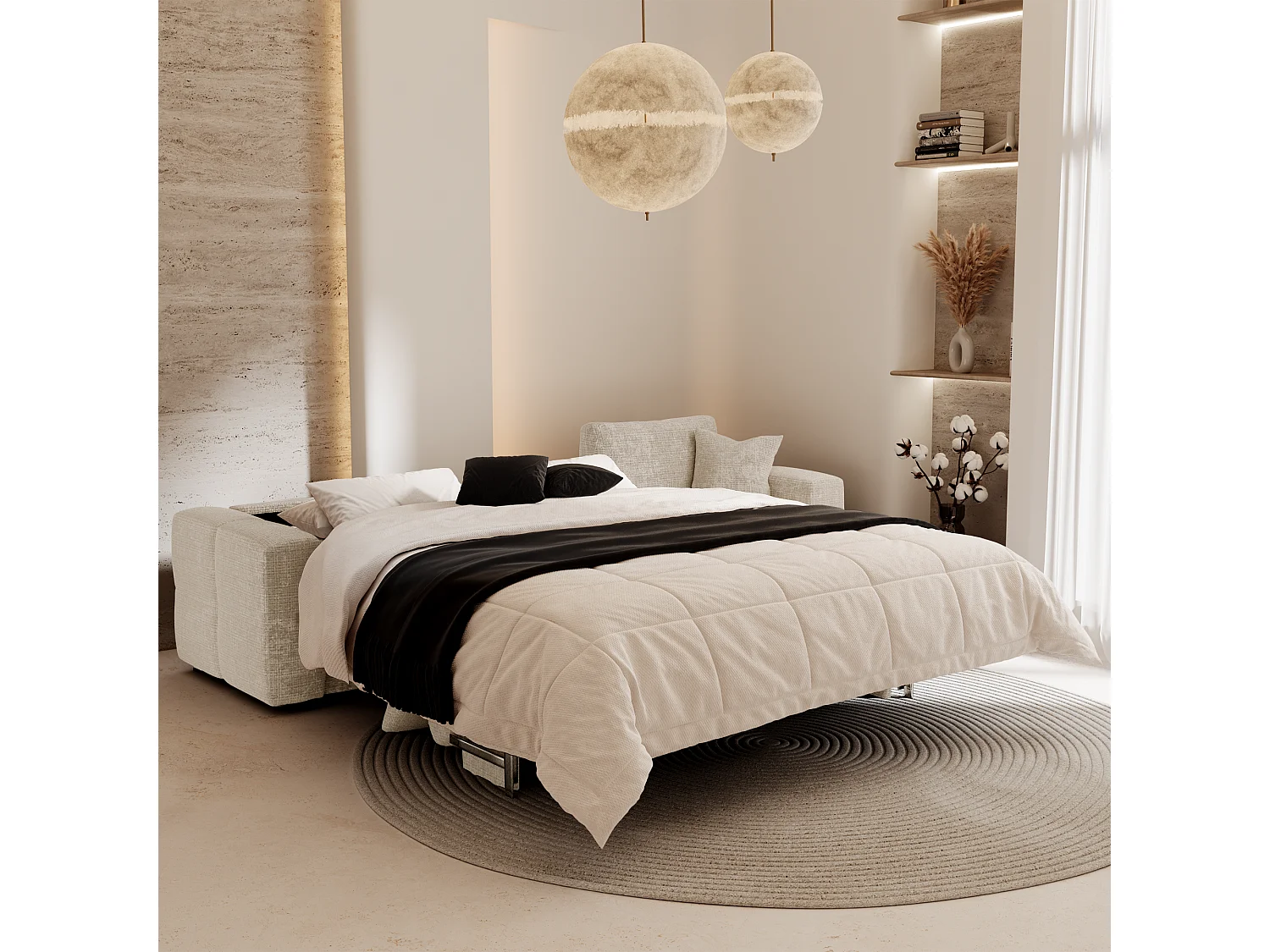 Canapé d'angle droit convertible express VIBE