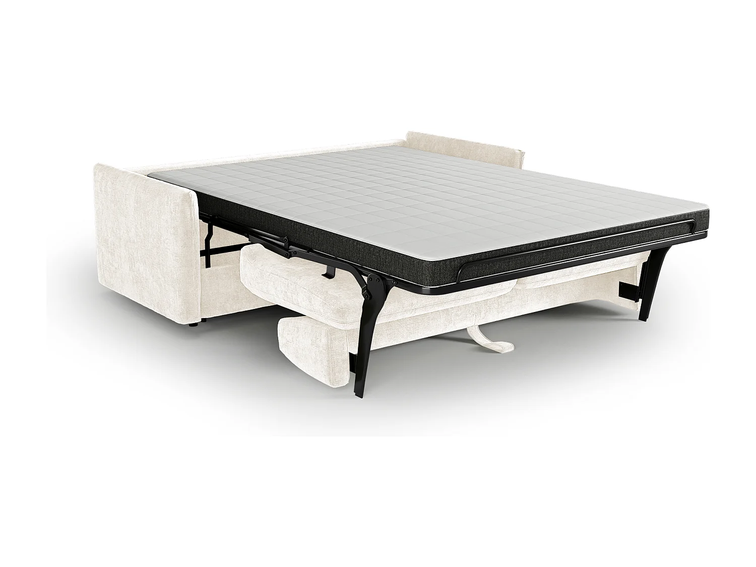 Canapé convertible express AVA en Velours gaufré Crème