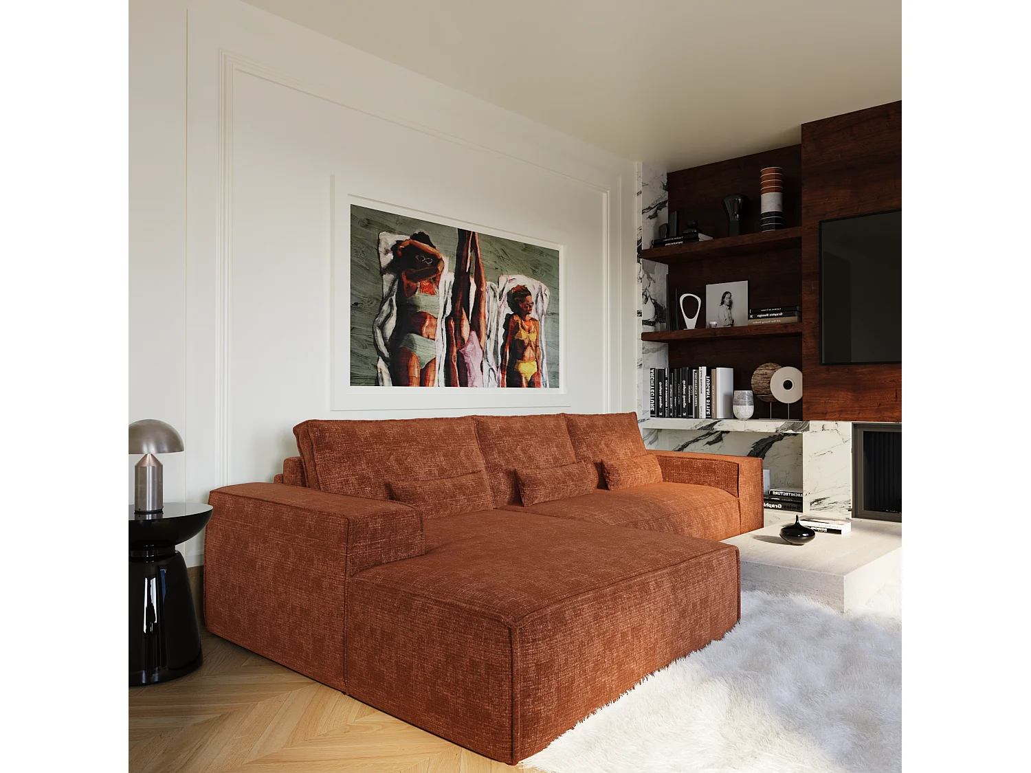 Canapé d'angle gauche convertible express JUNE