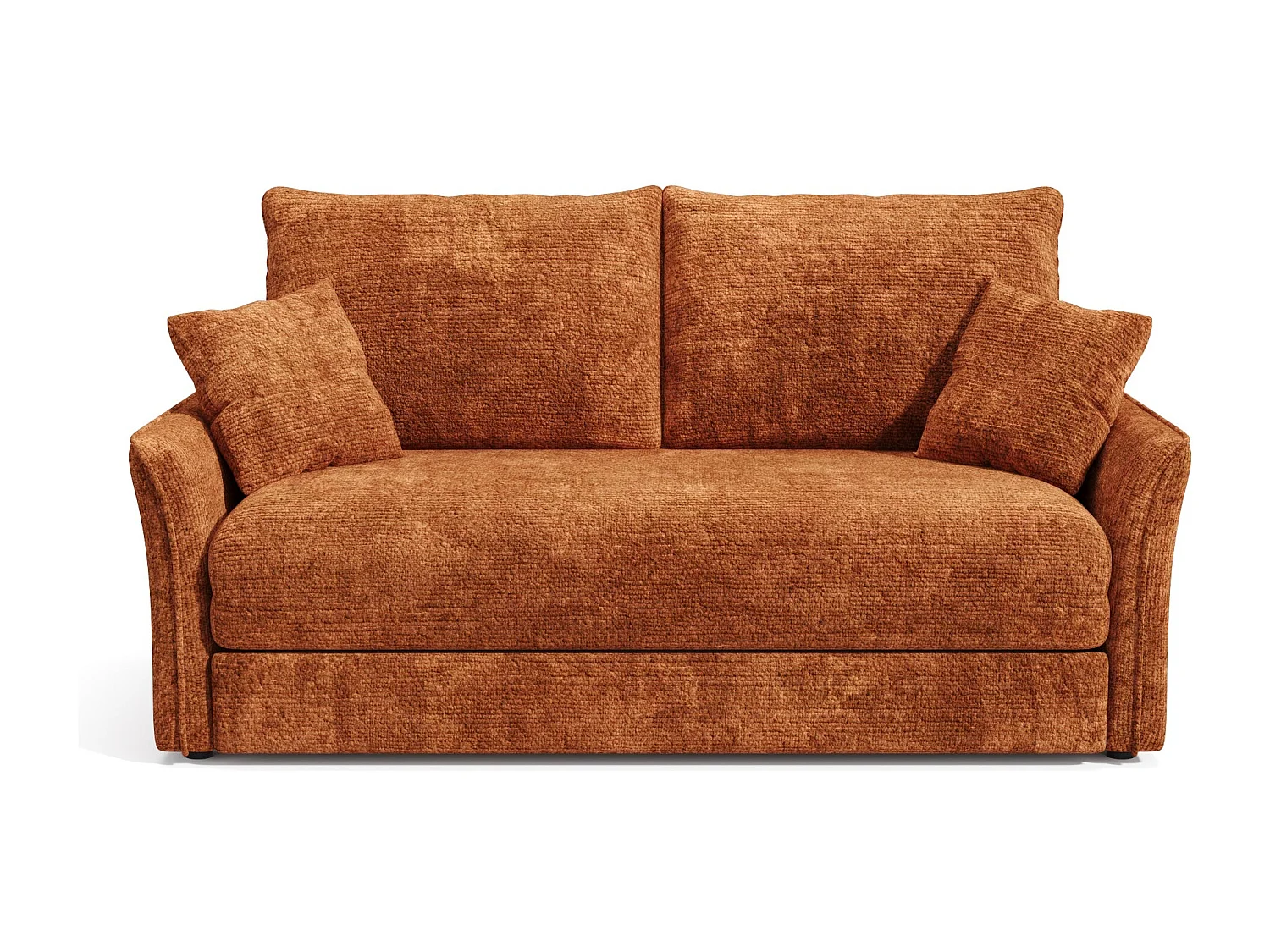 Canapé convertible CHERY en Velours texturé Terracotta