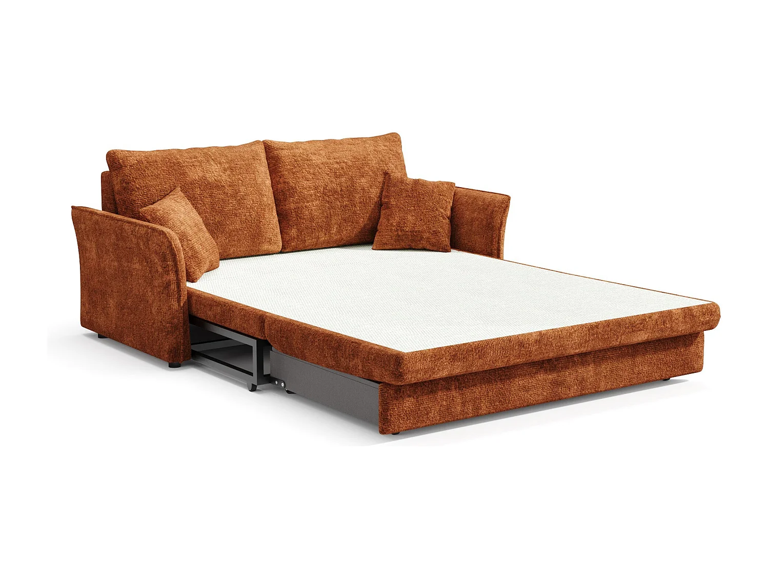 Canapé convertible CHERY en Velours texturé Terracotta