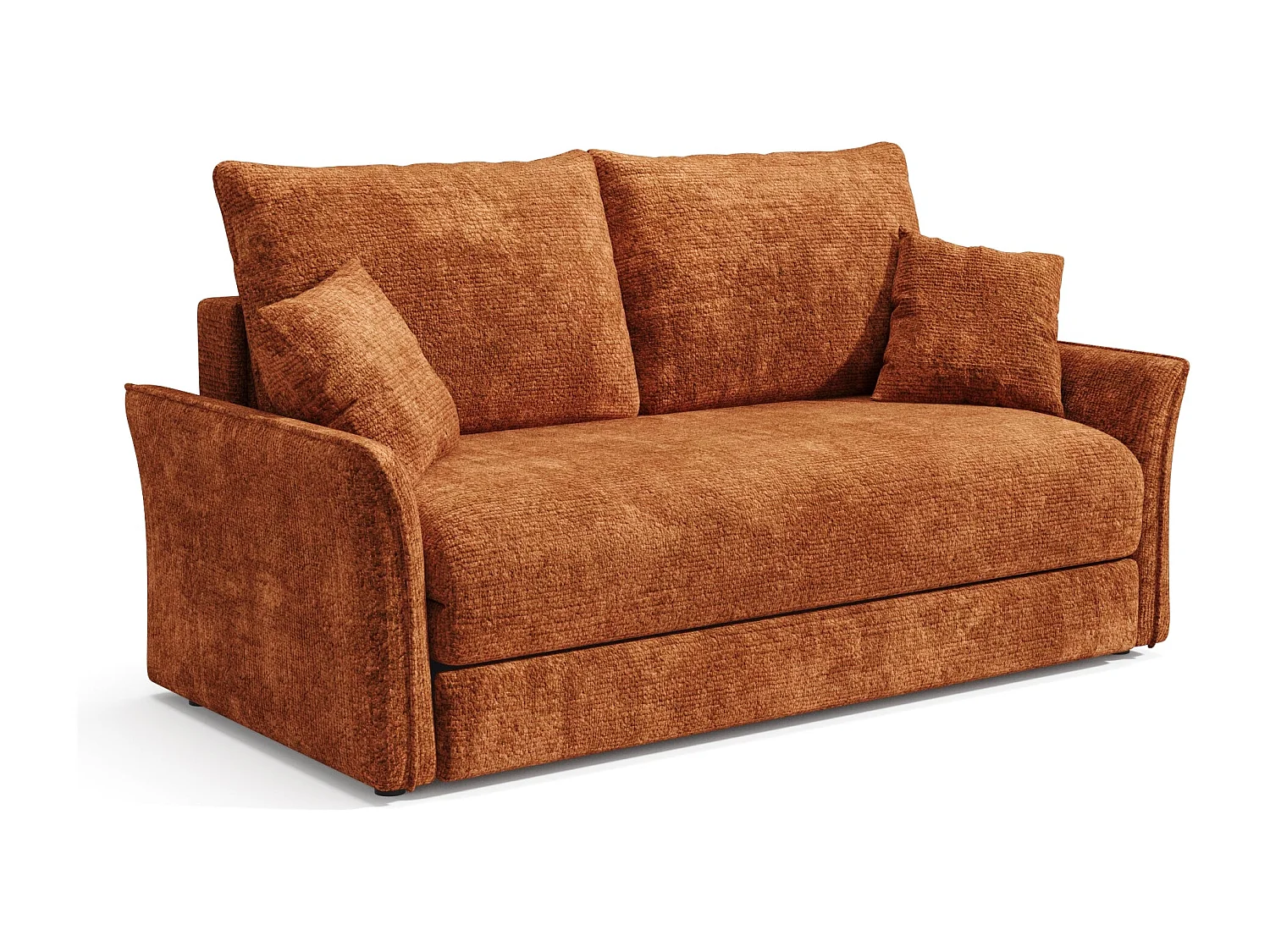 Canapé convertible CHERY en Velours texturé Terracotta