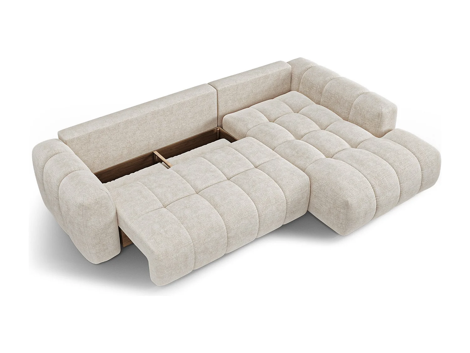 Canapé d'angle droit convertible avec coffre SKY