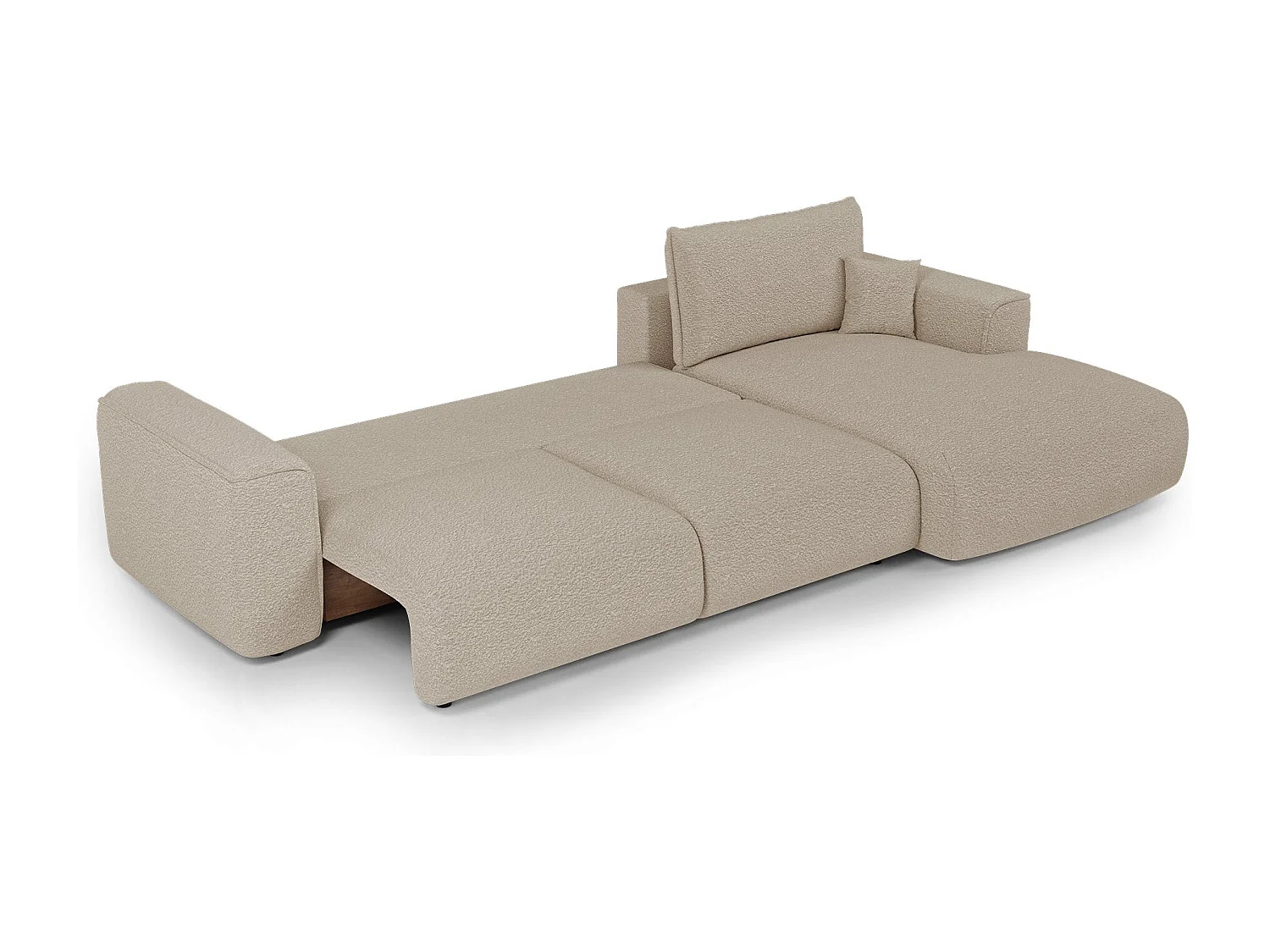 Canapé d'angle droit convertible avec coffre COMO en Tissu bouclette