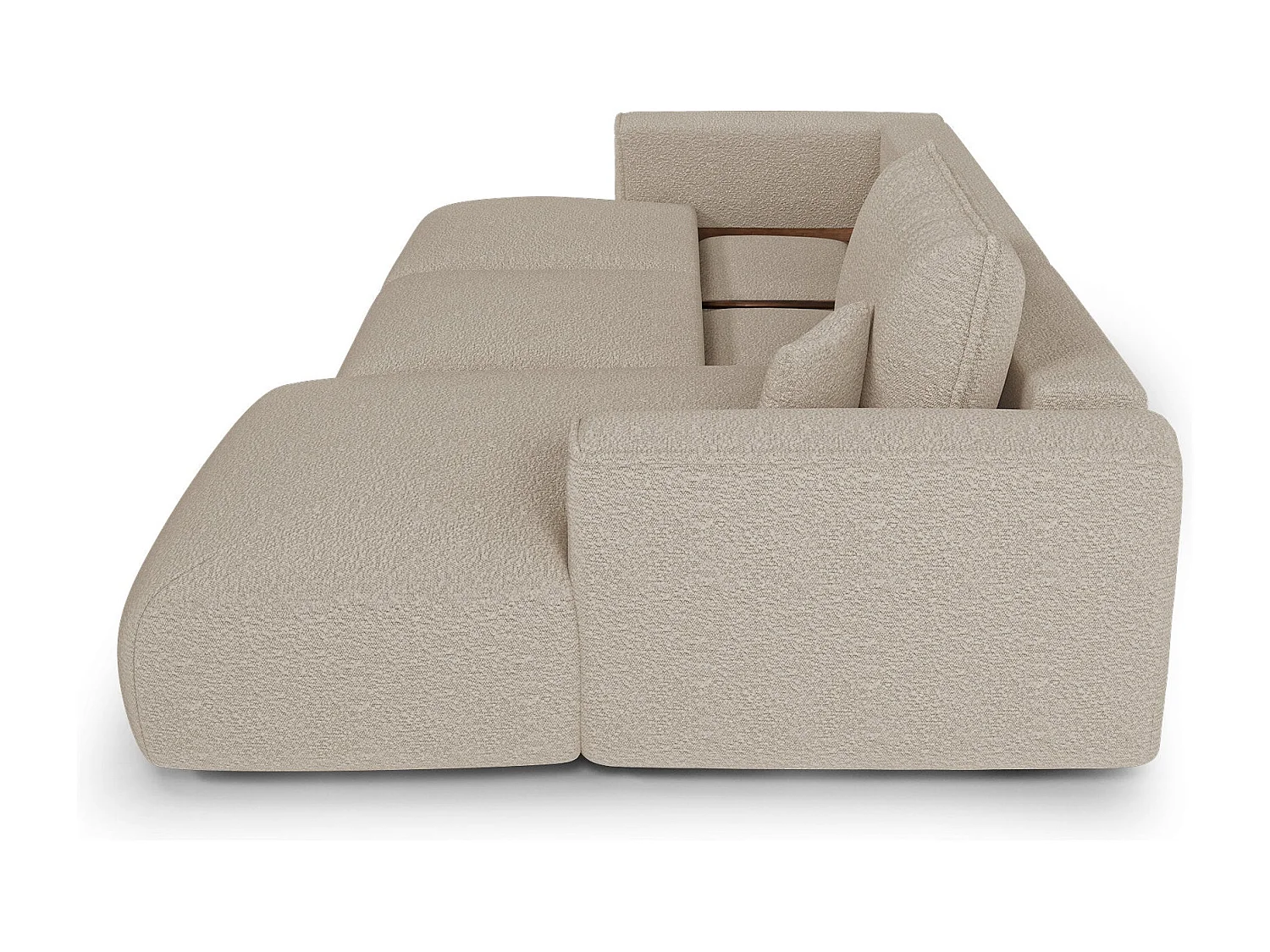 Canapé d'angle droit convertible avec coffre COMO en Tissu bouclette