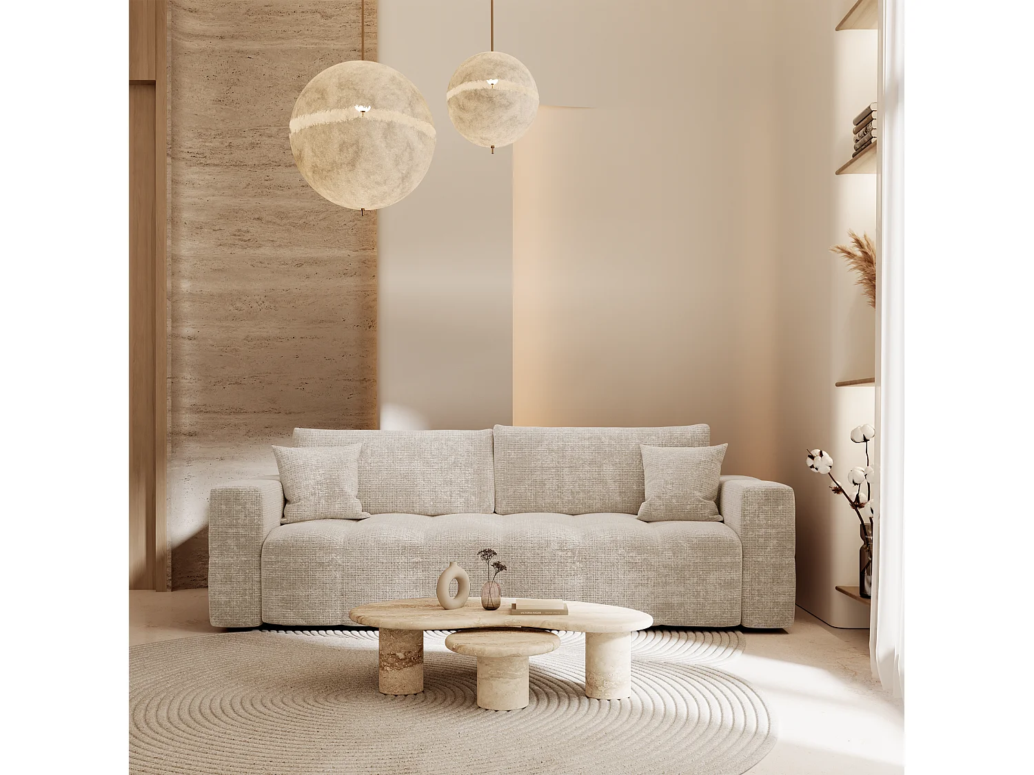 Canapé convertible express VIBE en Velours gaufré