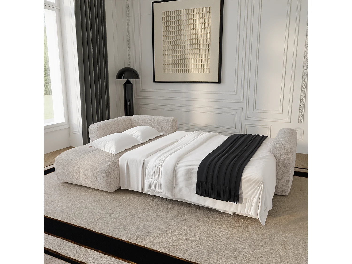 Canapé d'angle gauche convertible avec coffre VIBE