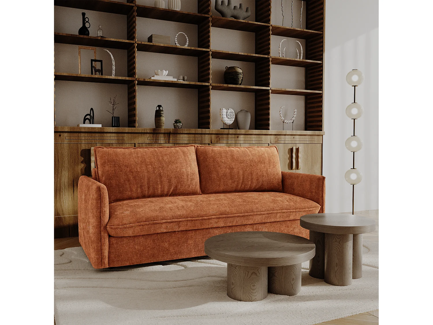 Canapé convertible express AVA en Velours gaufré