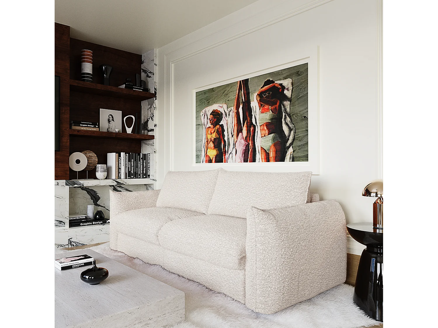 Canapé convertible express ICON en Bouclette