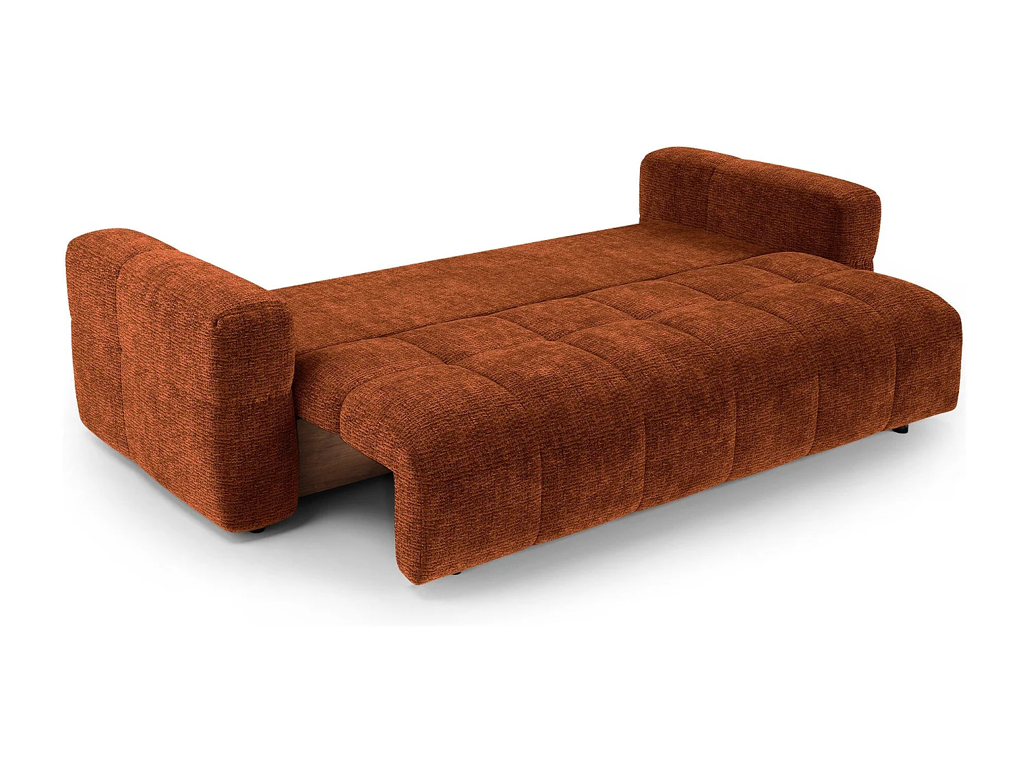 Canapé convertible avec coffre VIBE en Tissu tramé toucher doux