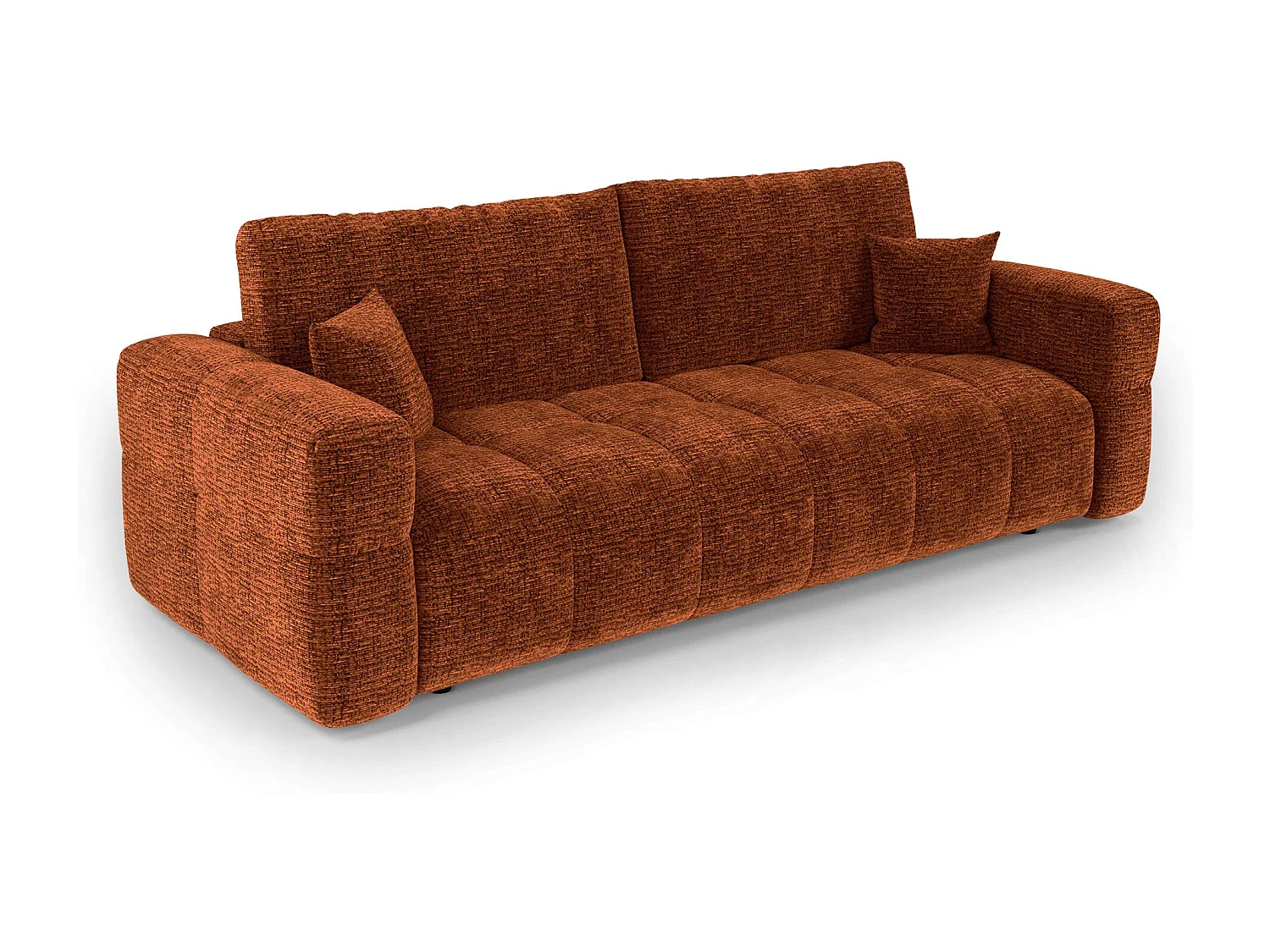 Canapé convertible avec coffre VIBE en Tissu tramé toucher doux