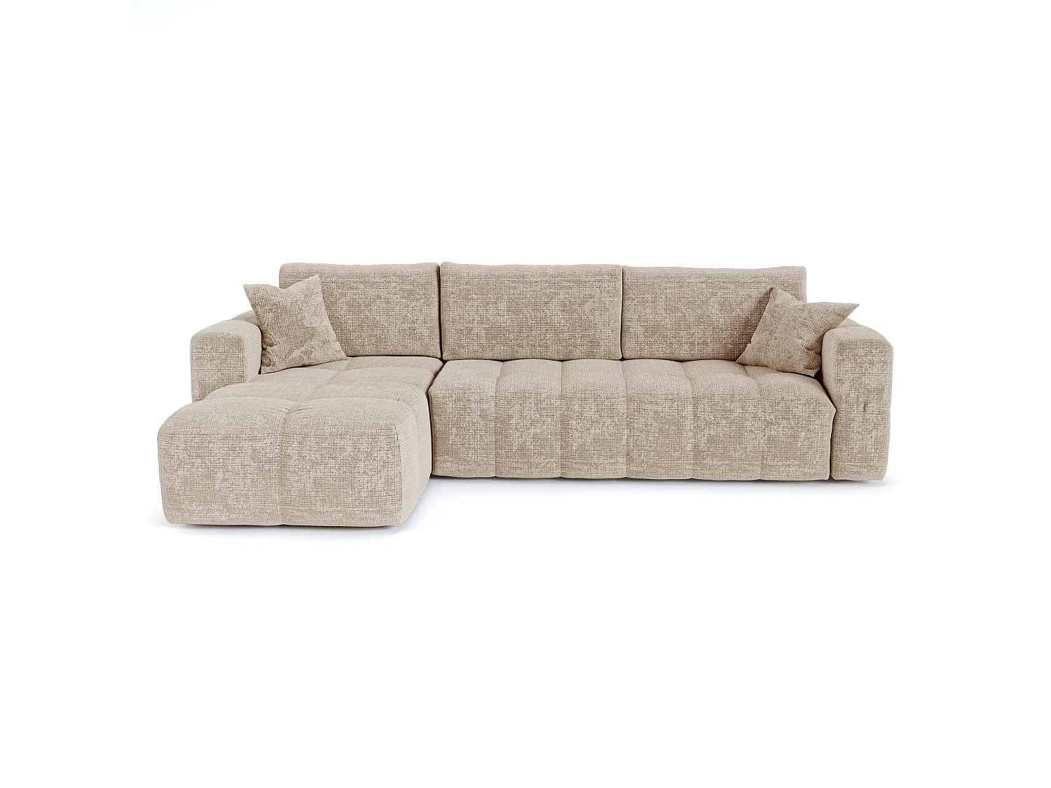 Canapé d'angle gauche convertible express VIBE en Velours gaufré